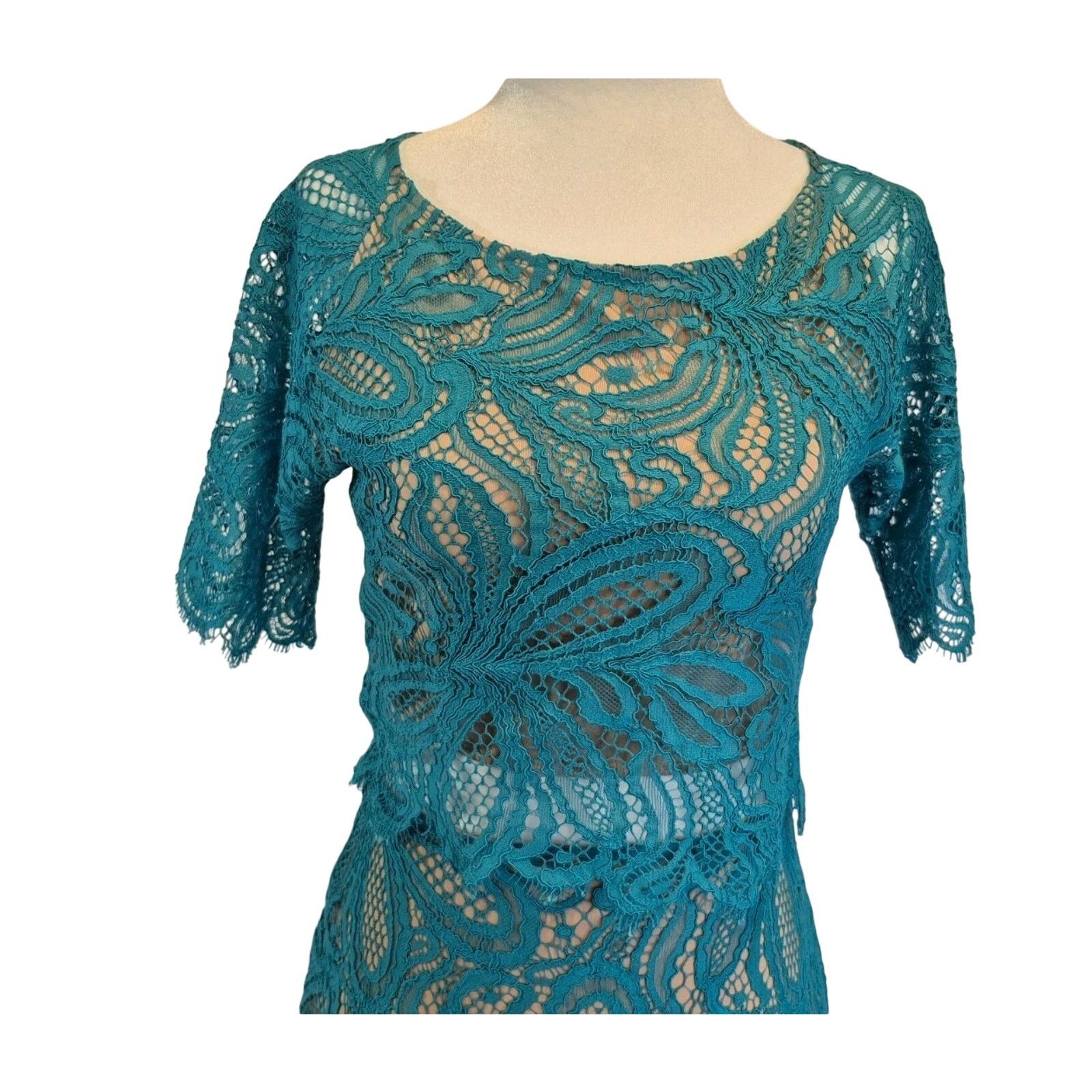 Nasty Gal Nasty Gal For Love and Lemons Teal Lace Top Skirt Set Small Size 28" / US 6 / IT 42 - 13 Thumbnail
