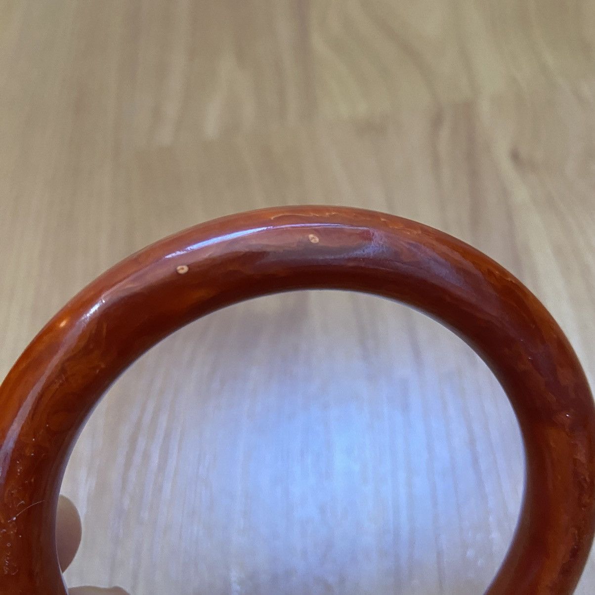 Vintage Bakelite Amber/ Cognac Marble Vintage Retro Bracelet Size ONE SIZE - 4 Thumbnail