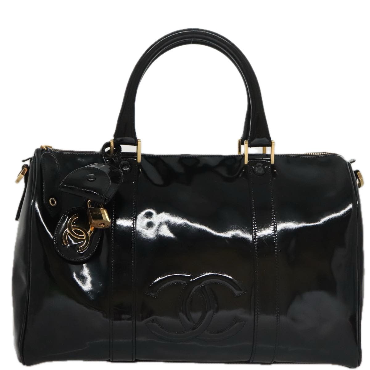 Chanel Logo Cc Black Patent Leather Travel Bag (Pre-Owned) Size ONE SIZE - 1 Thumbnail
