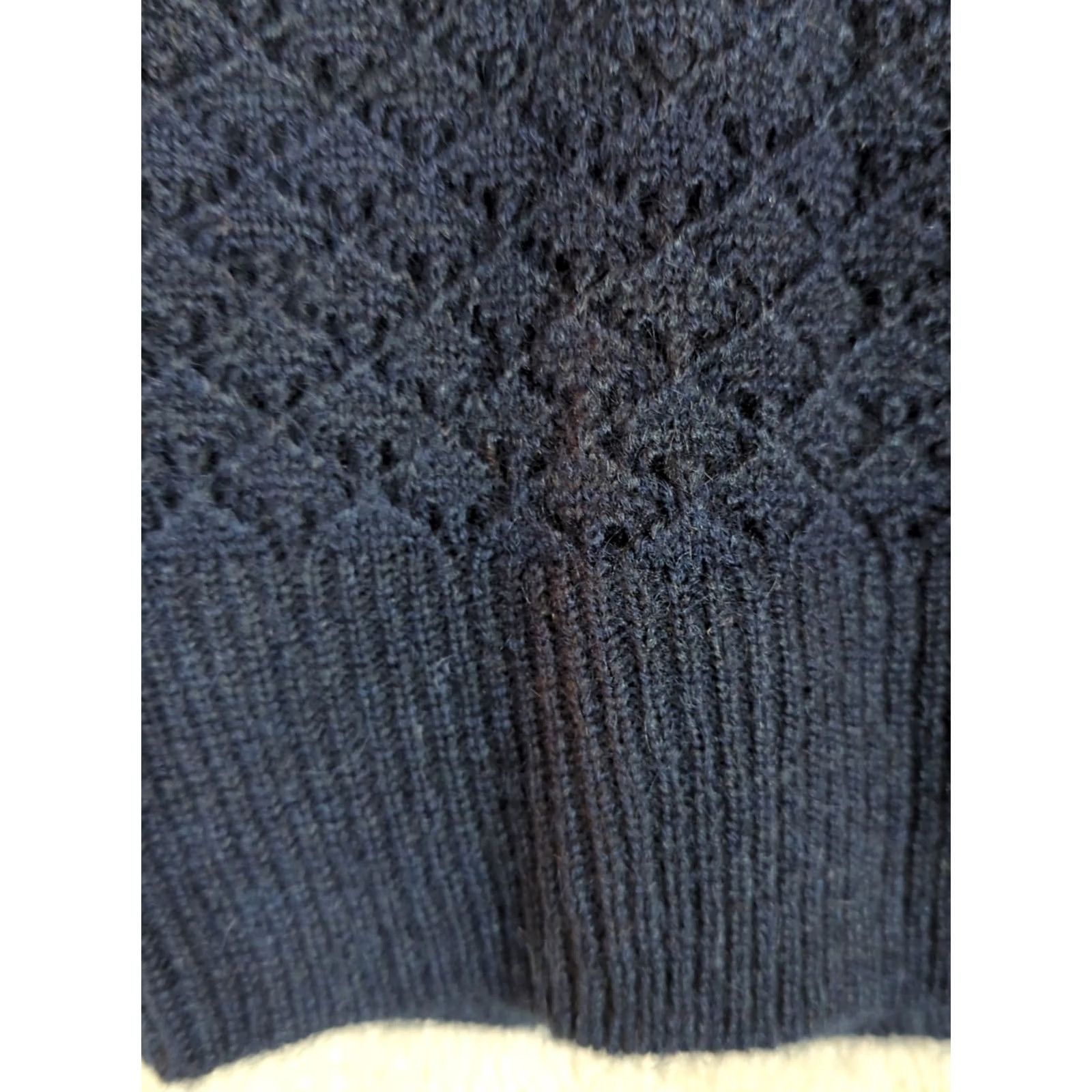 Joie JOIE Sweater Top Honeycomb Open Knit Wool Blend Blue XXS Women Size XXS / US 00 / IT 34 - 5 Thumbnail