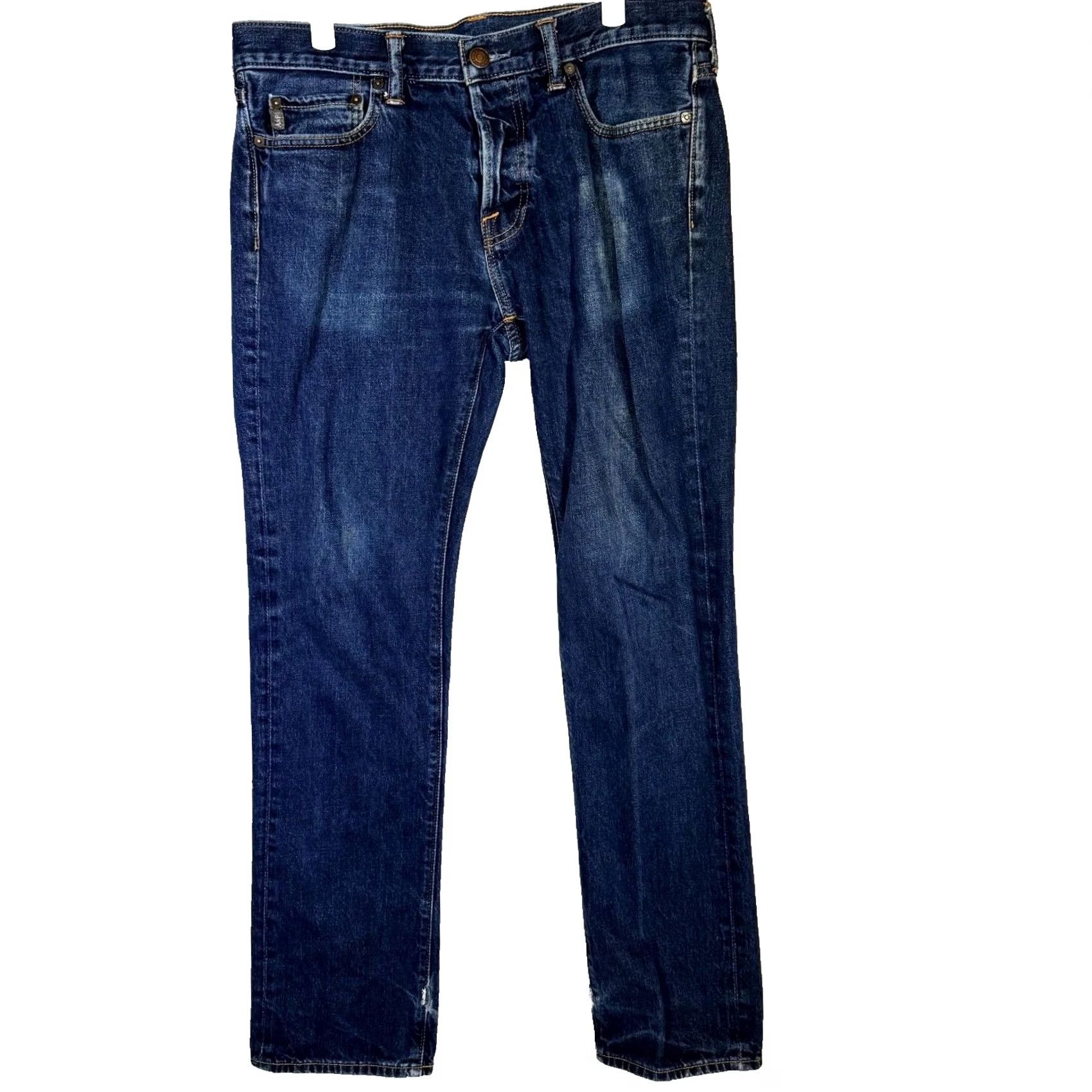 Abercrombie & Fitch Abercrombie & Fitch Jeans Men’s 33x32 Blue Denim Mid-Rise Straight Leg Regular Fit Clothing Shirt? Size US 33 - 2 Thumbnail