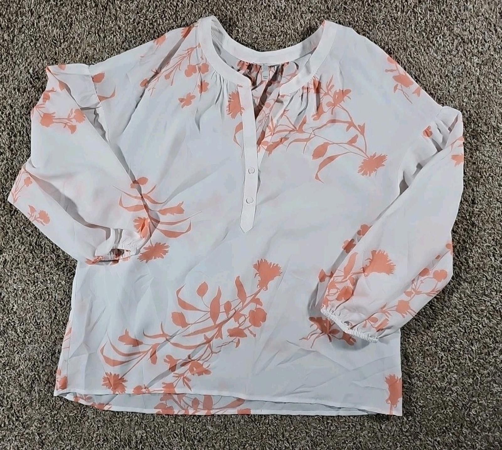 Jones New York Jore Joie Blouse L White Floral Size L / US 10 / IT 46 - 1 Thumbnail