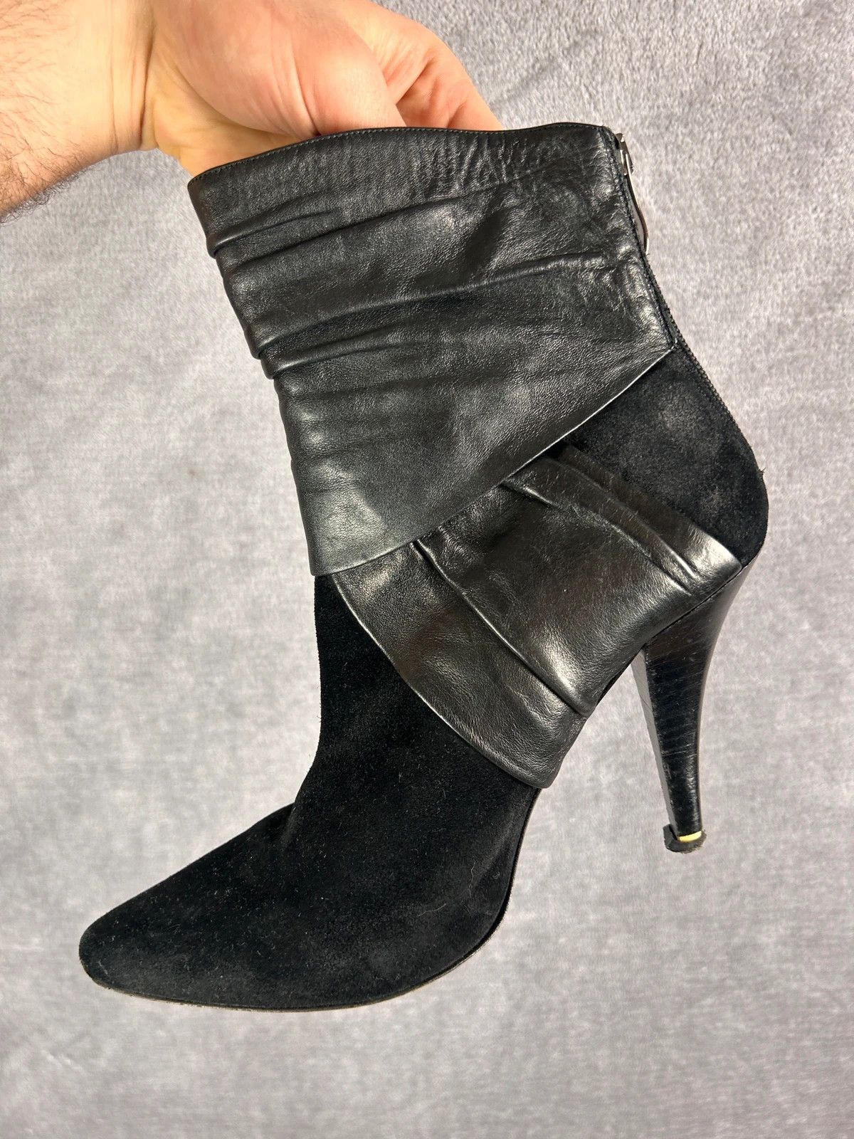 Faith Connexion Faith solo by el dantee heels boots black suede leather Size US 7 / IT 37 - 8 Thumbnail