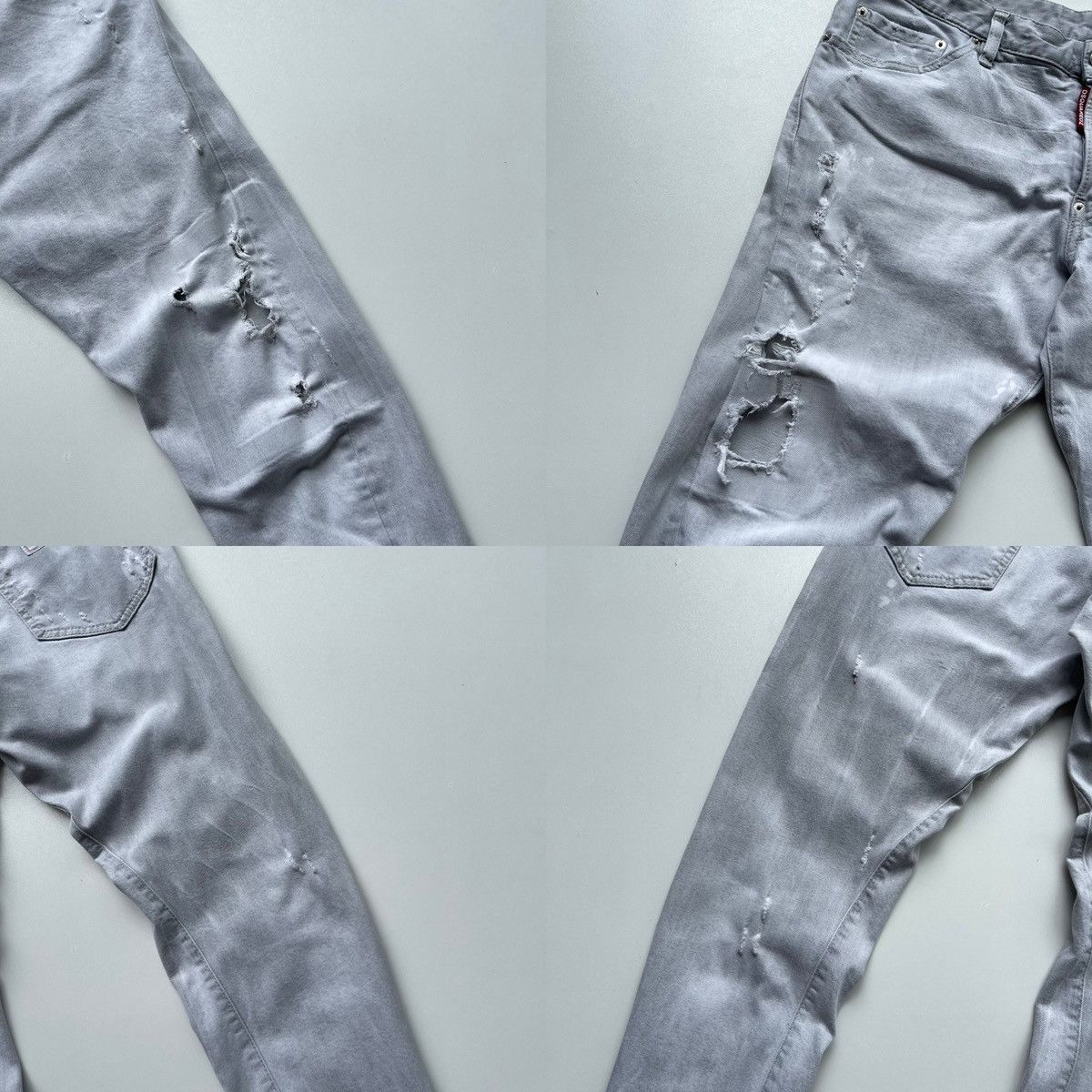 Dsquared2 Dsquared2 Distressed Sexy Twist Slim Fit Stretch Jeans Grey Size US 36 / EU 52 - 6 Thumbnail