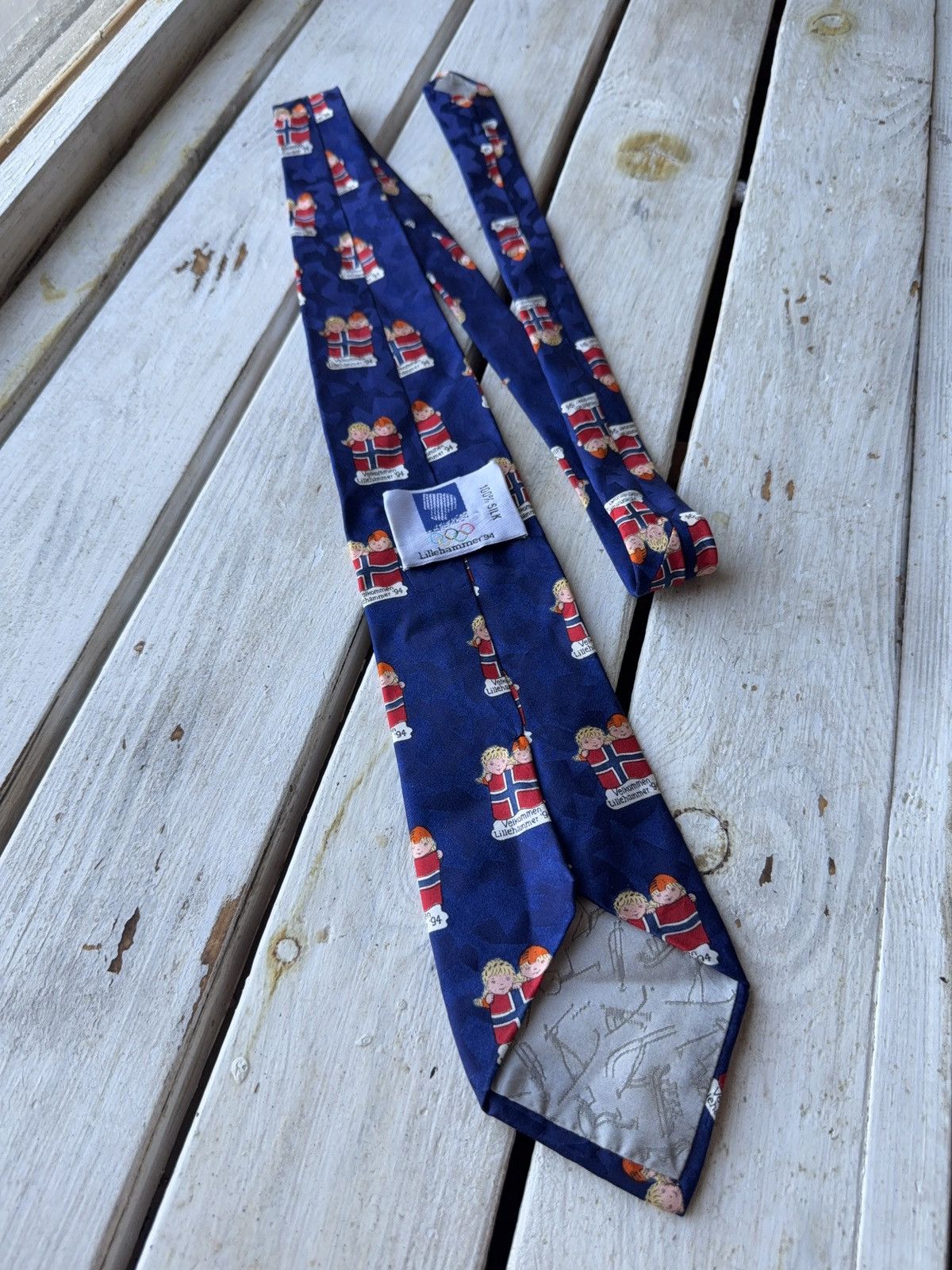 UEFA × Vintage Vintage 1994 Lillehammer Winter Olympics Tie Norway Flag Size ONE SIZE - 4 Thumbnail