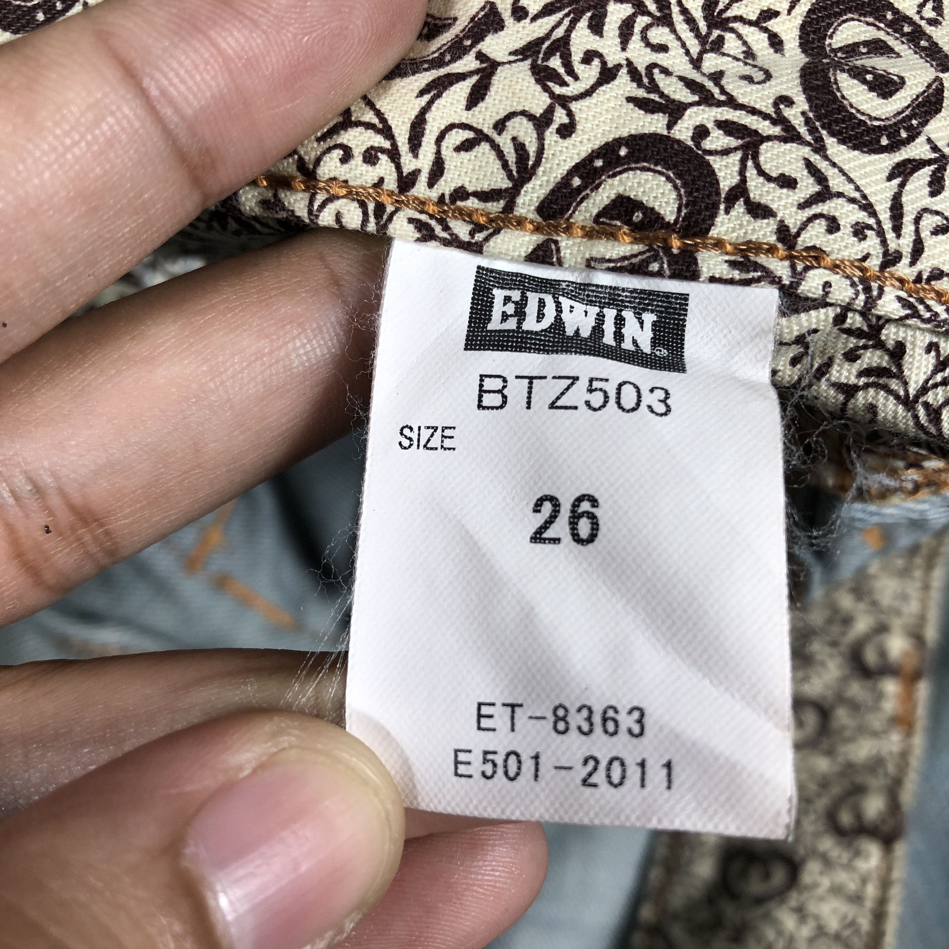 Edwin × Vintage Vintage Edwin 503 Blue Trip Jeans Distressed L1181 Size US 28 / EU 44 - 8 Thumbnail