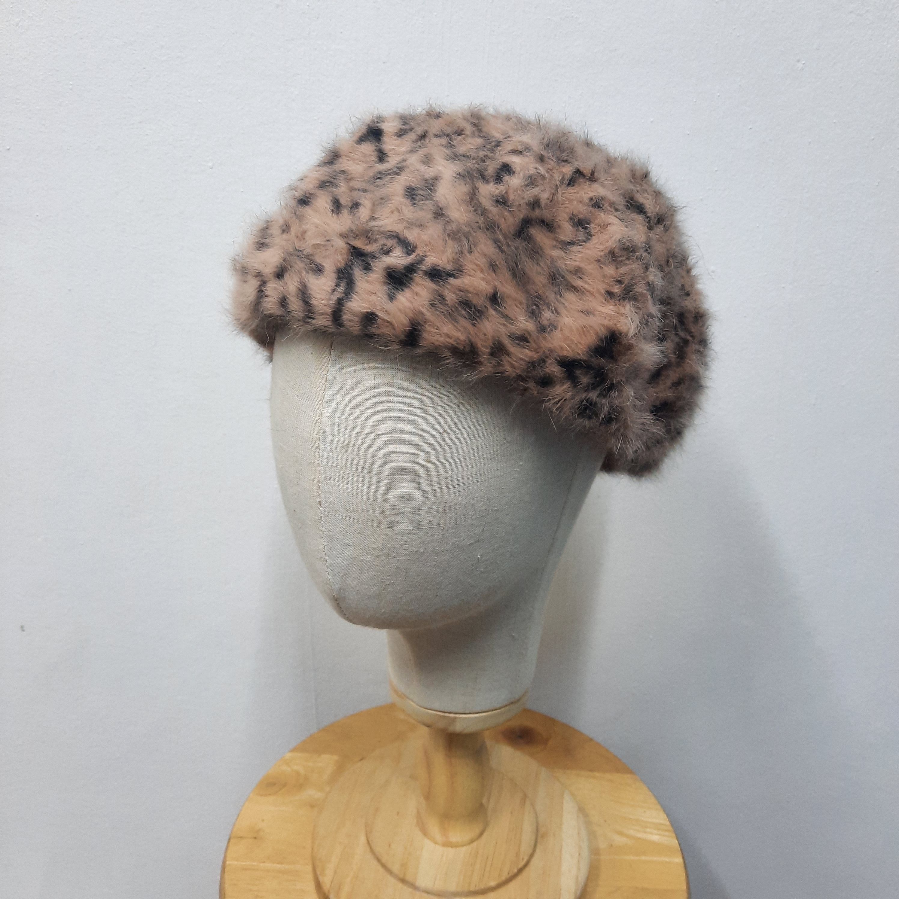 PPFM 💥 Japanese brand first leopard punk style fur beret hat Size ONE SIZE - 4 Thumbnail
