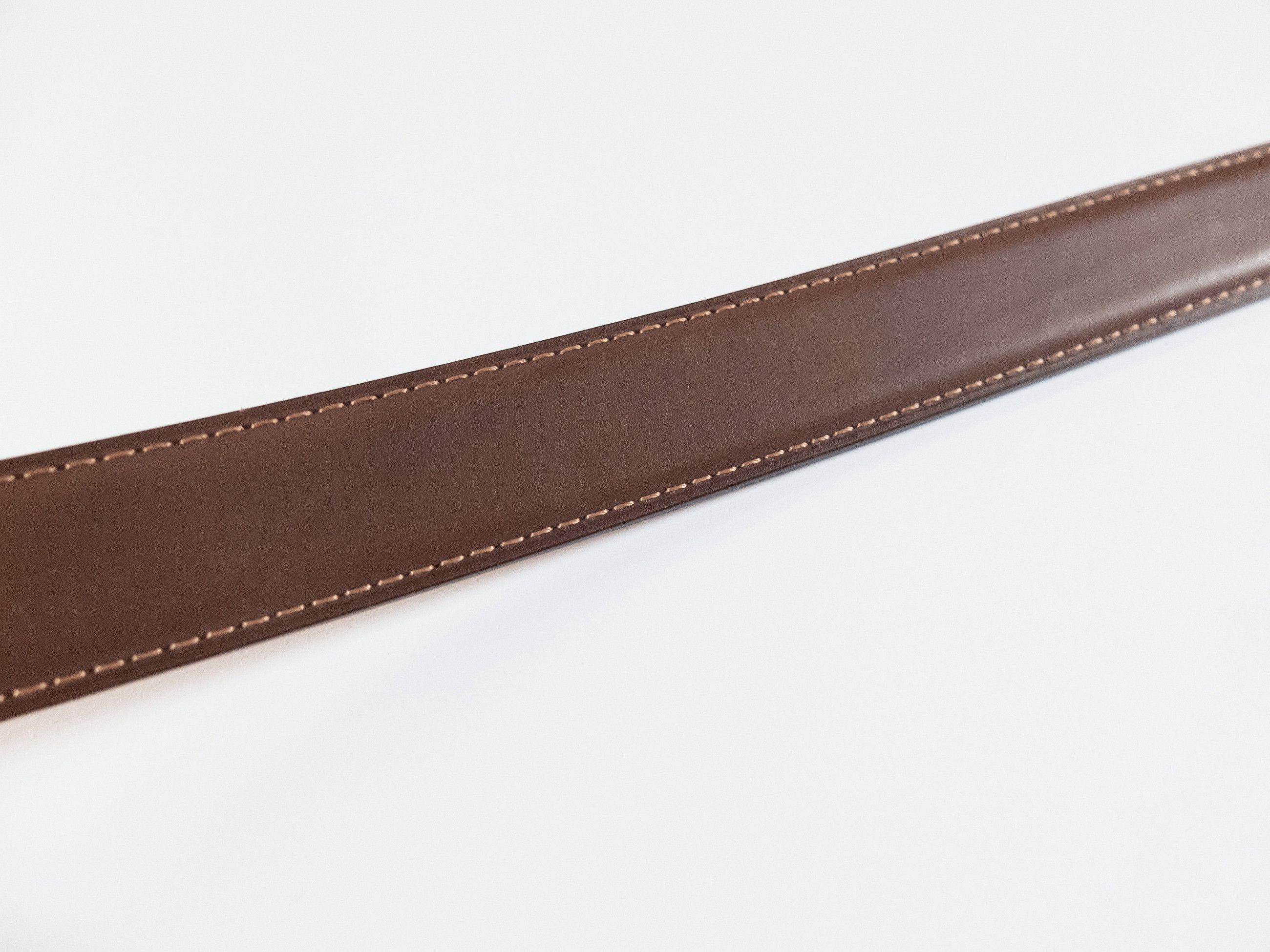 Berluti BERLUTI brown contrast stitch classic leather belt 95 Size 38 - 8 Thumbnail