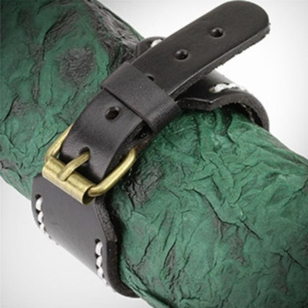 Spikes and sparrow Black Leather Bracelet with‎ Buckle End Closure Size ONE SIZE - 3 Thumbnail