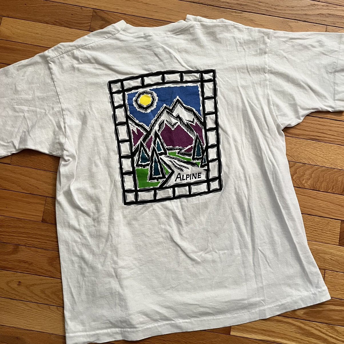 Band Tees × Vintage VTG Alpine Mountain Abstract Tee Size US XL / EU 56 / 4 - 4 Thumbnail