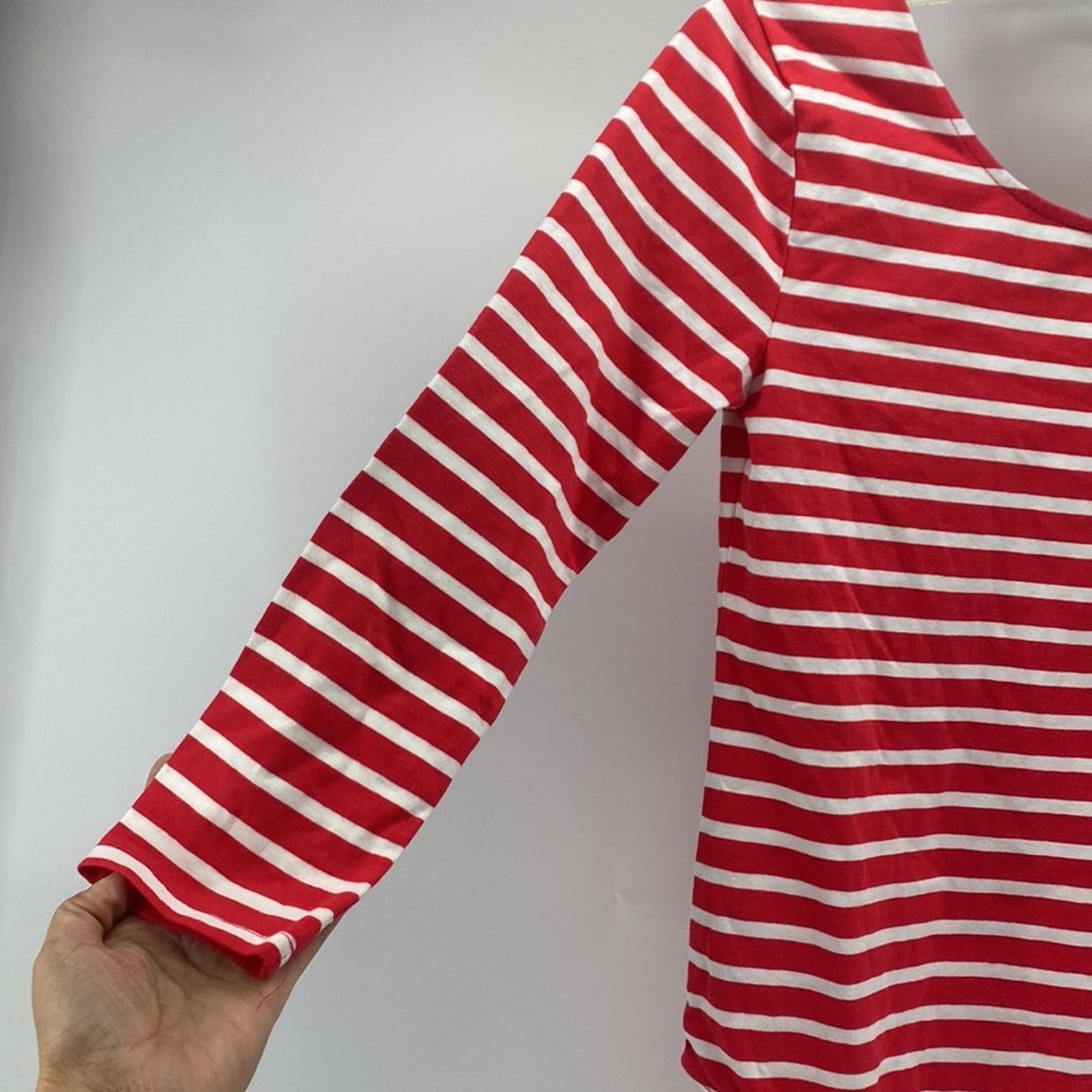 Gap Gap red white striped scoop neck 3 quarter sleeve bodysuit Size S / US 4 / IT 40 - 2 Thumbnail