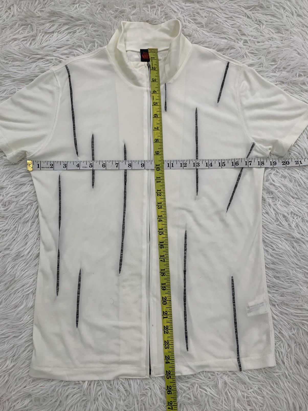 Jean Paul Gaultier Jean Paul Gaultier Stitched Stripe Zipper Short Sleeve Mesh Size US S / EU 44-46 / 1 - 10 Thumbnail