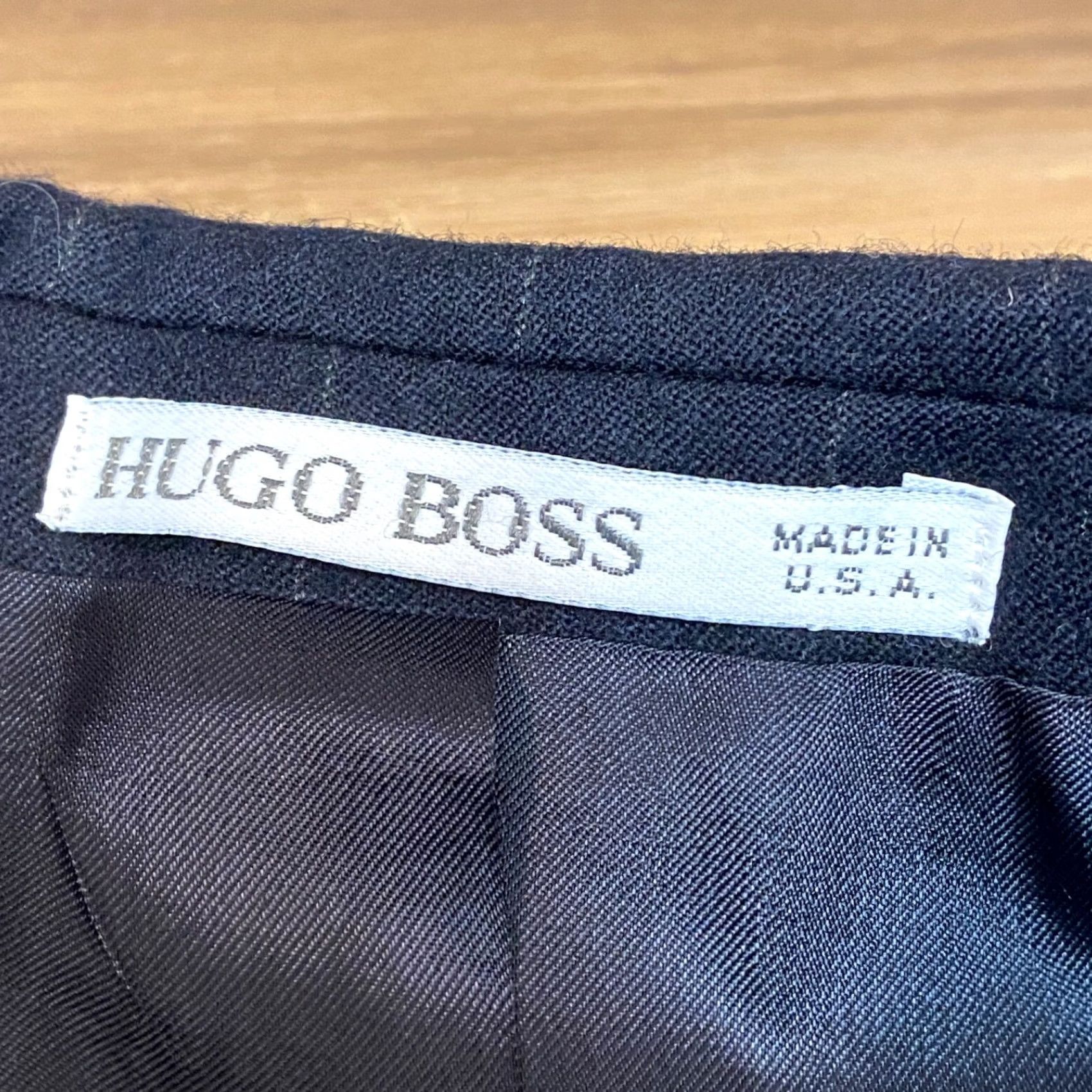 Hugo Boss VINTAGE Hugo Boss Blazer Mens 38R Navy Stripe Wool 2 Button Single-Breasted Notch Lapel Baseball? Size 38R - 4 Thumbnail