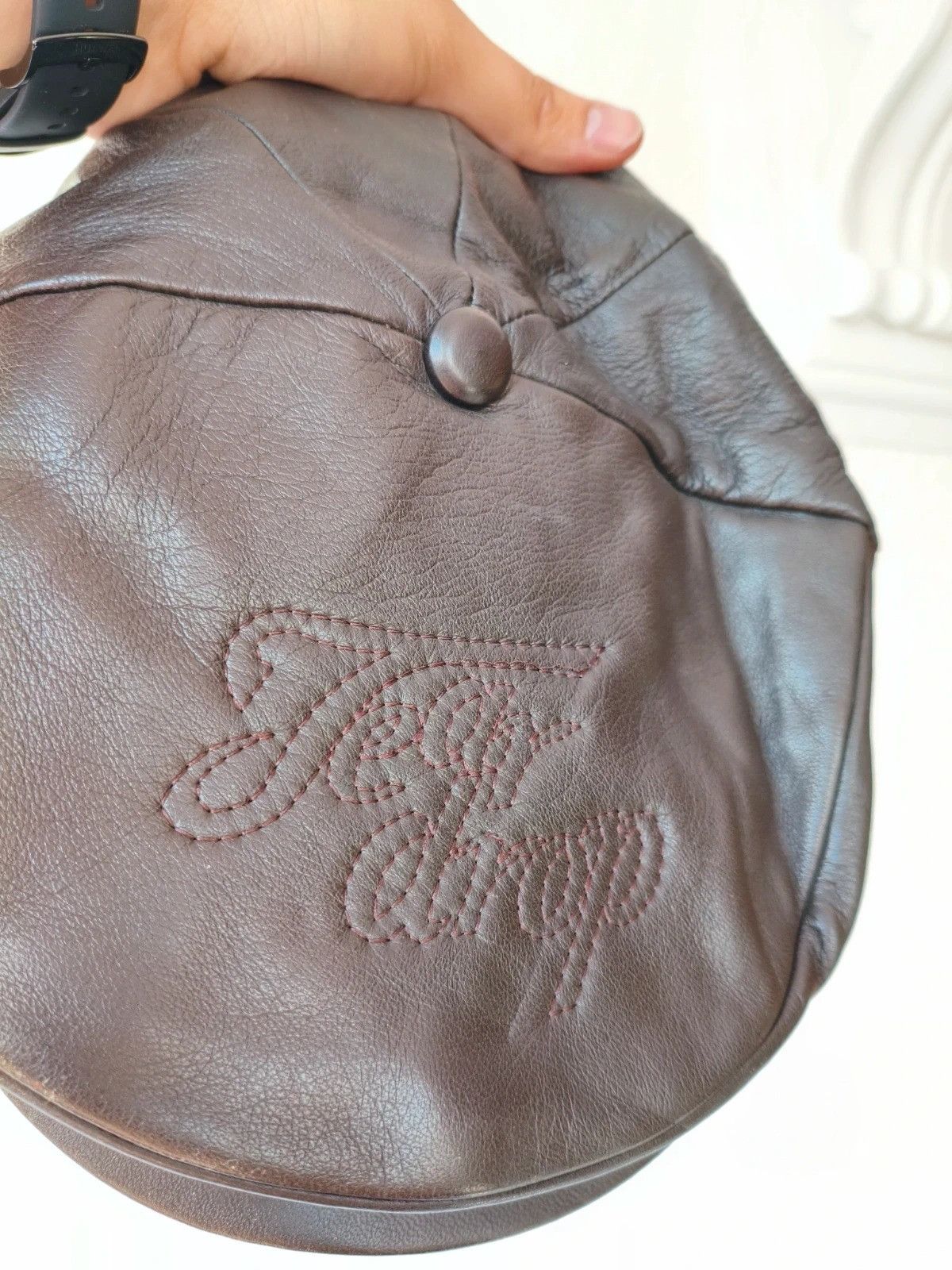 Yohji Yamamoto Yohji Yamamoto archive AW2003 leather cap beret "Tear Drop" Size ONE SIZE - 4 Thumbnail