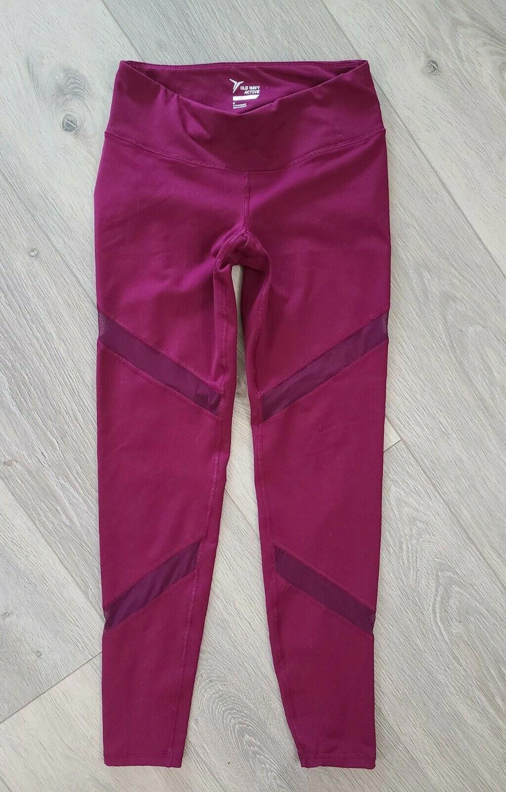 Old Navy Old Navy Active Go Dry Leggings Medium Maroon Sheer Panel Size 32" / US 10 / IT 46 - 2 Thumbnail