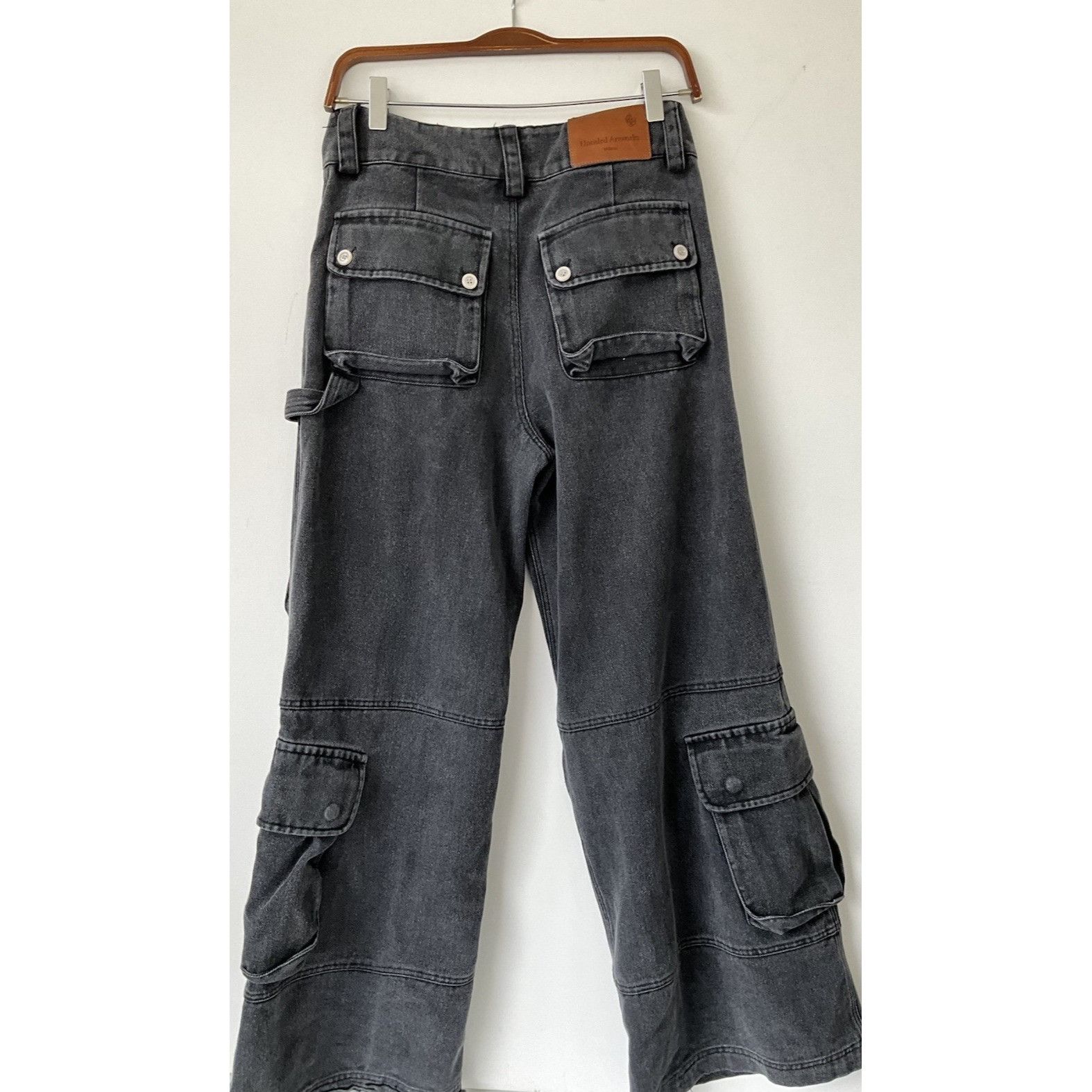 Untitled Artworks Untitled Artworks Black Cargo Jeans Wide Leg Utility Pants S Size US 30 / EU 46 - 5 Thumbnail