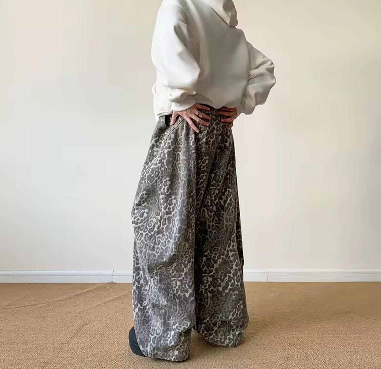 Other Leopard Baggy Streetwear Y2k Loose Jeans Pants Size US 30 / EU 46 - 4 Thumbnail
