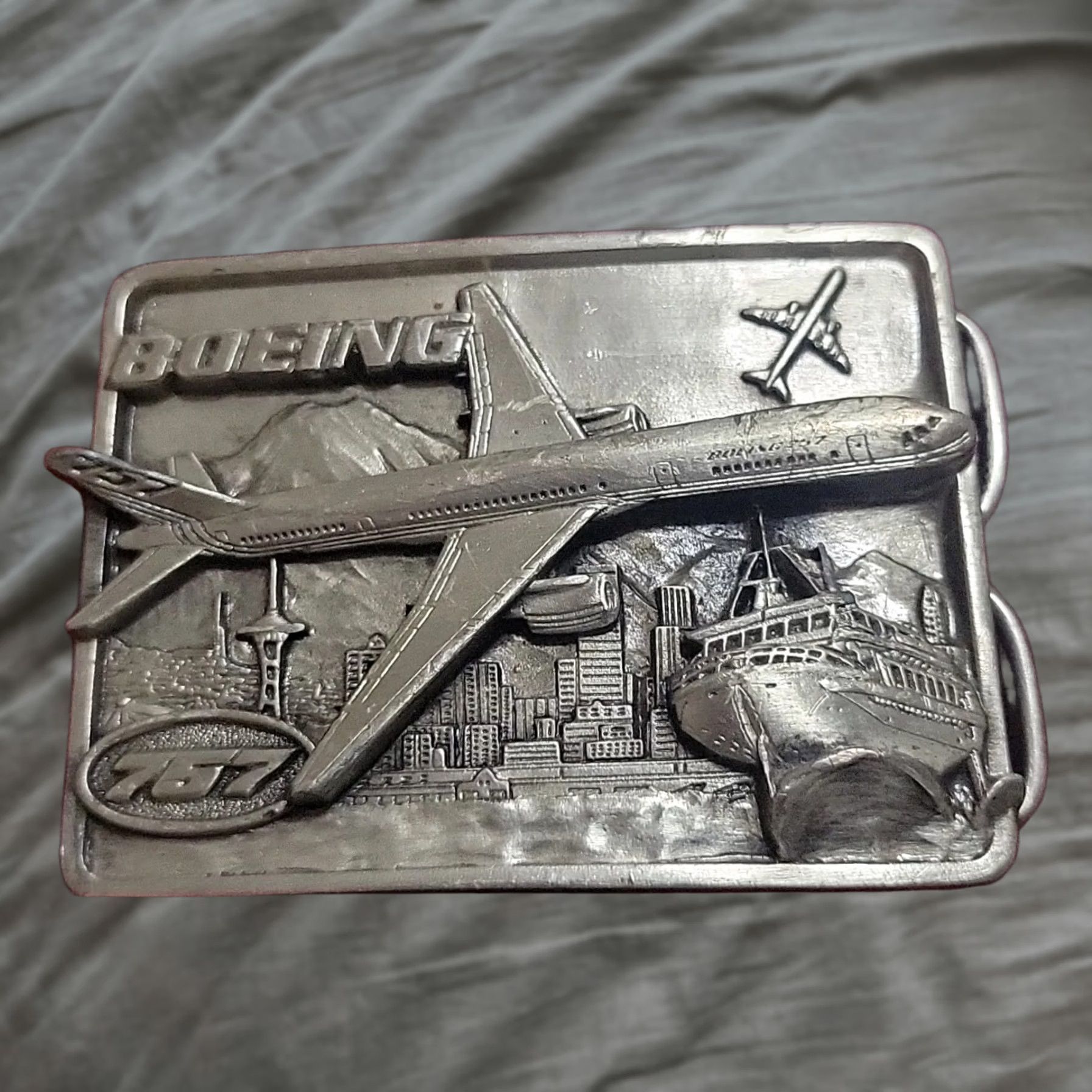 Vintage Vintage Siskiyou Boeing 757 Hydrofoil Pewter Belt Buckle 1982 Size ONE SIZE - 1 Thumbnail