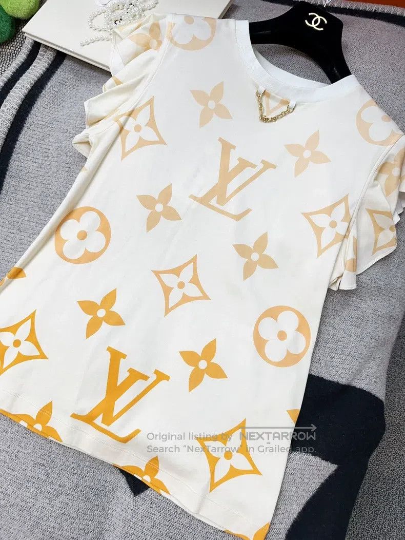 Louis Vuitton Louis Vuitton Orange big logo lotus leaf sleeve gradient p Size M / US 6-8 / IT 42-44 - 9 Thumbnail