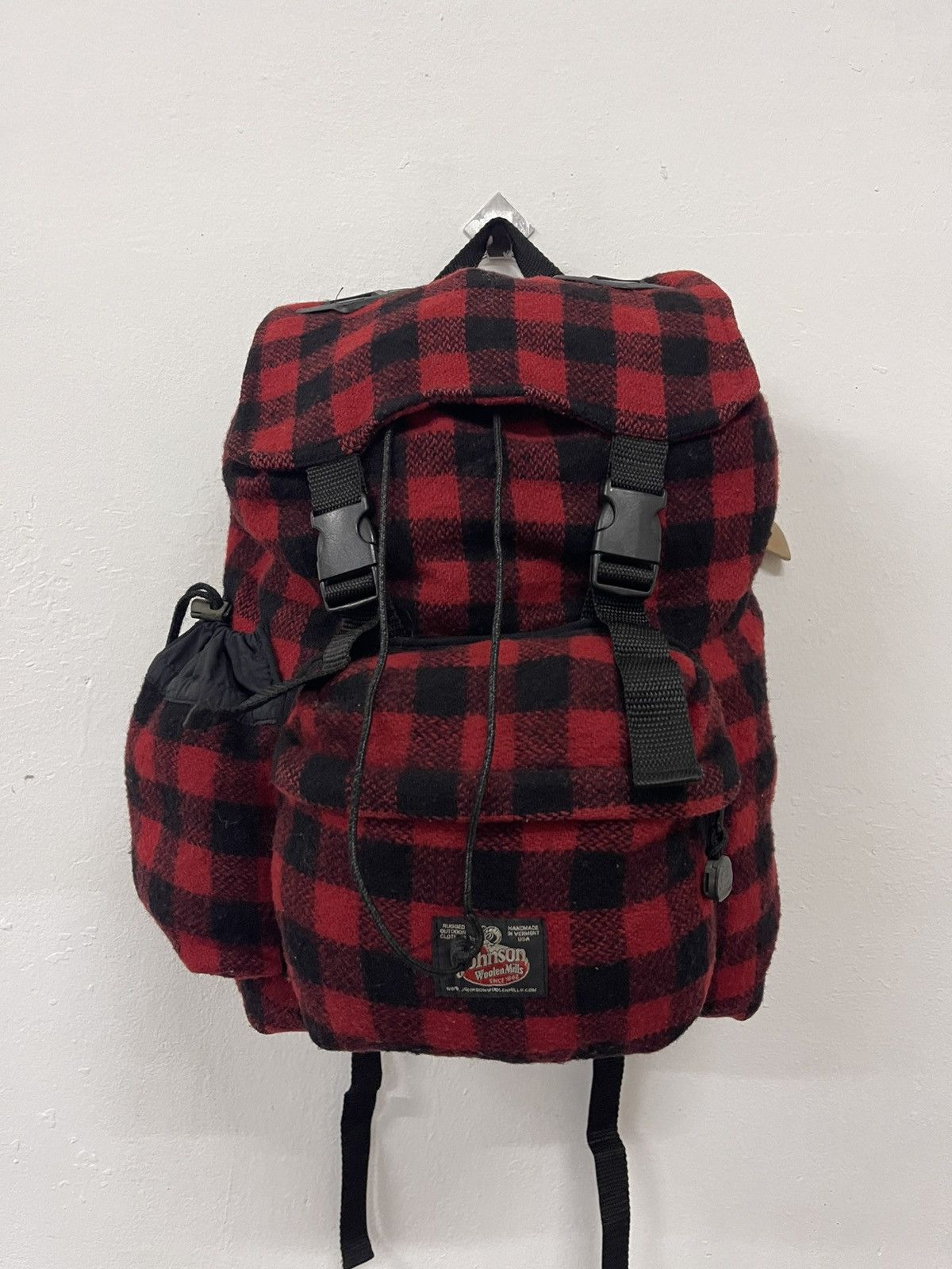 Johnson Woolen Mills Red Plaid Johnson Woolen Mill Rucksack Bagpack Size ONE SIZE - 5 Thumbnail