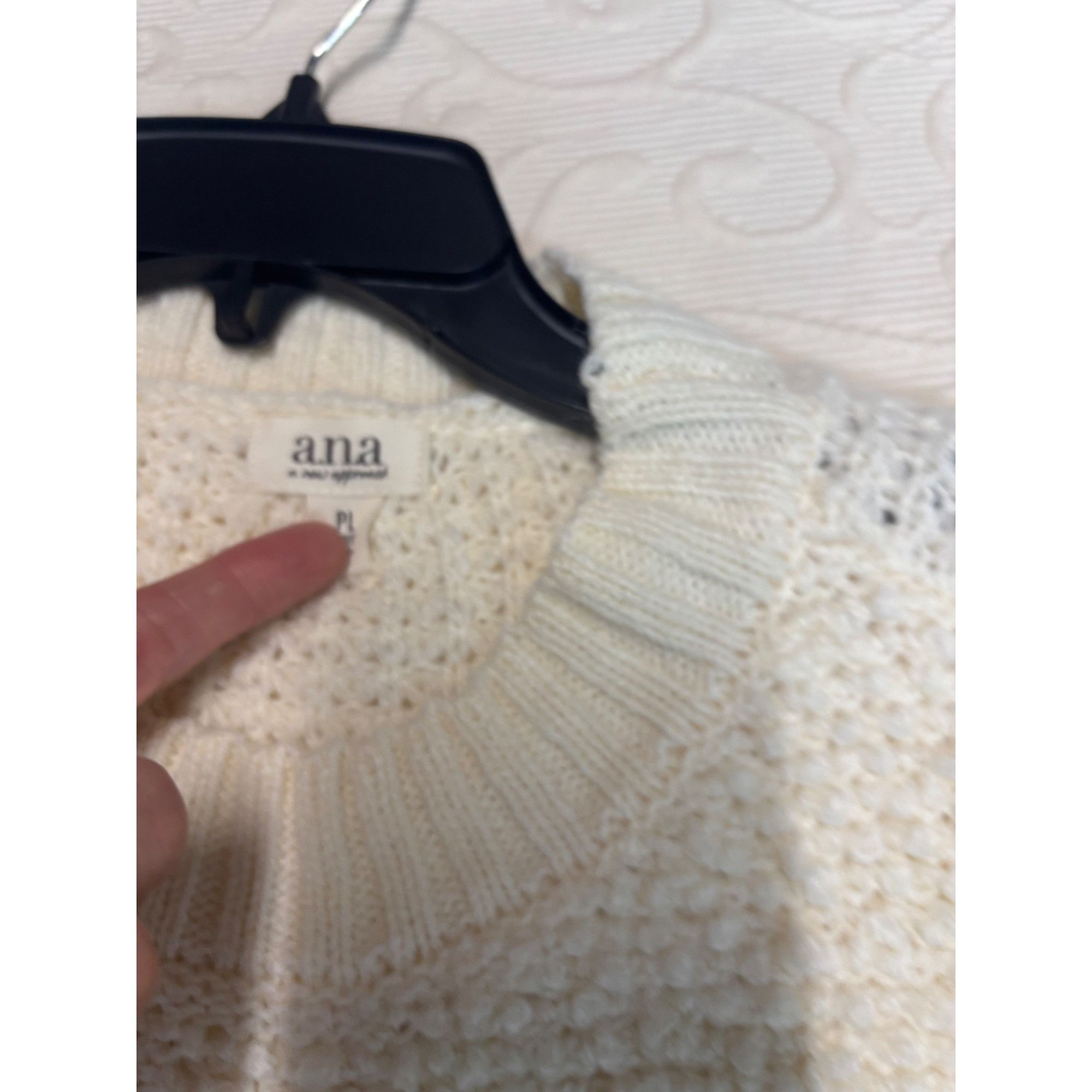 Other a.n.a Petite Women’s Textured Stitch Crew Neck Sweater, Ivor Size ONE SIZE - 5 Thumbnail