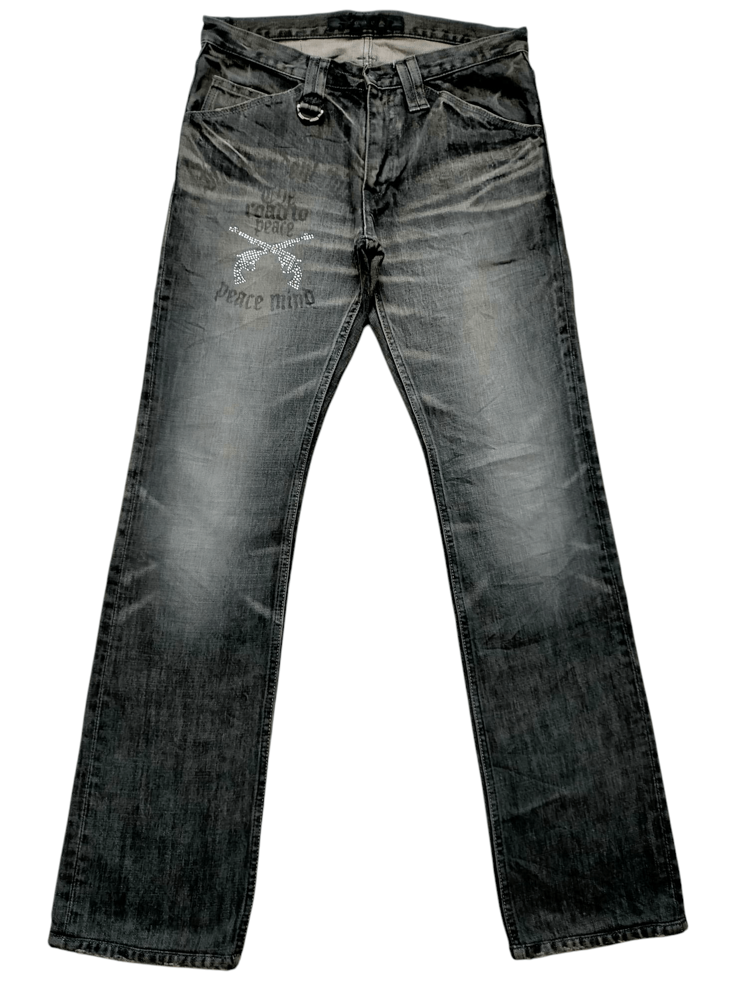 If Six Was Nine Roar Guns Made in Japan Punk style Black Denim Size US 31 - 2 Thumbnail