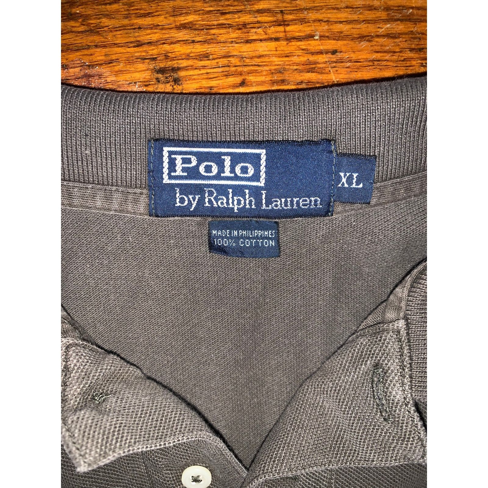 Polo Ralph Lauren × Vintage Vtg Polo Ralph Lauren Polo Shirt XL Faded Black Red Pony Size US XL / EU 56 / 4 - 4 Thumbnail