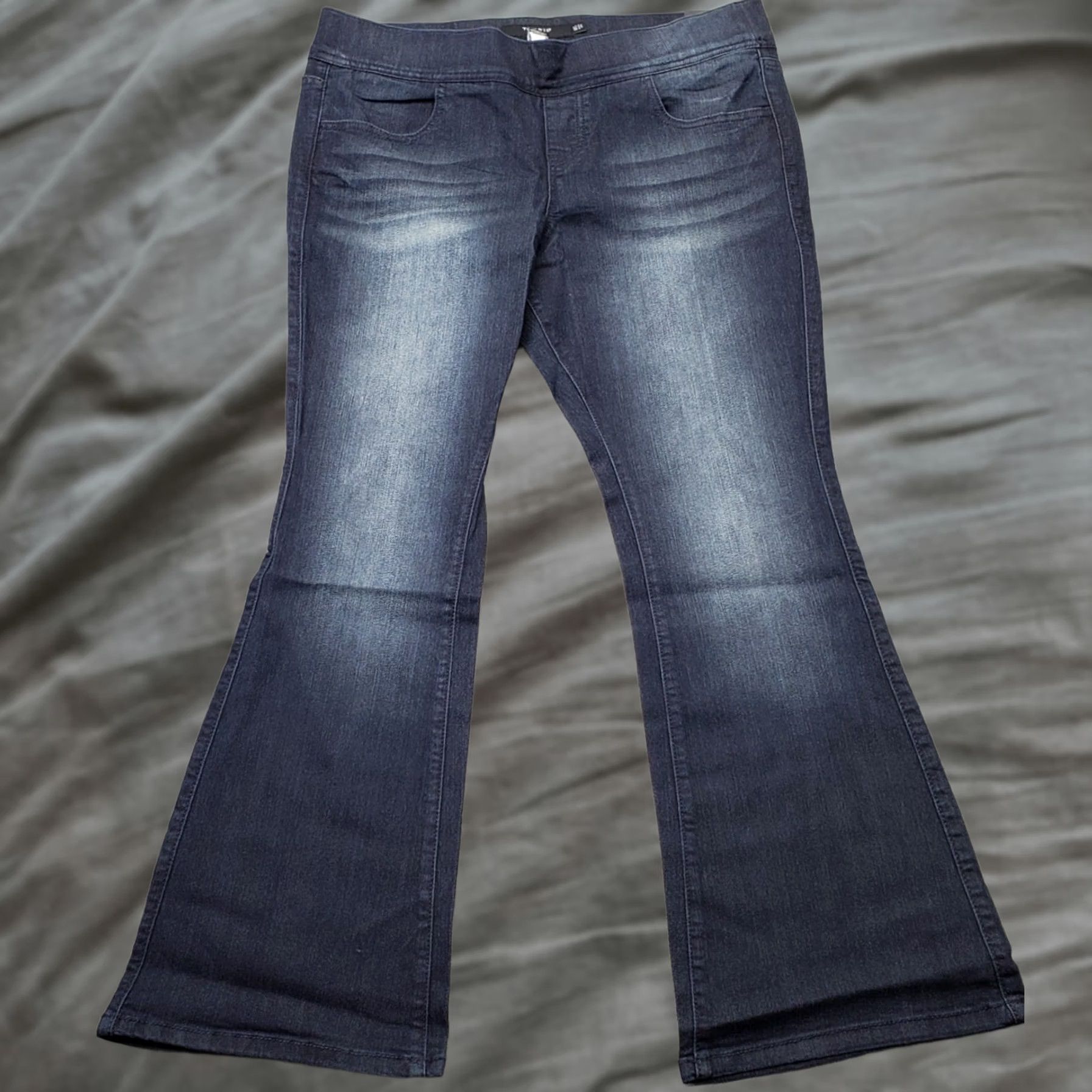 Torrid Torrid Bootcut Jeans Womens XS Blue Denim Dark Wash Faded Flat Front Pull-On NWT Size 26" / US 2 / IT 38 - 1 Thumbnail