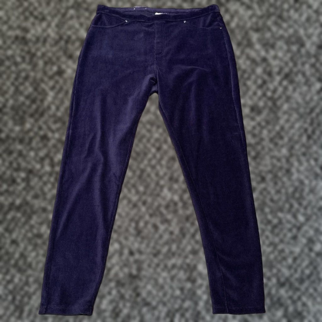 Croft & Barrow Croft Barrow Corduroy Legging Womens XL Navy Stretch Comfort Waist New Size 40" / US 18 - 1 Thumbnail