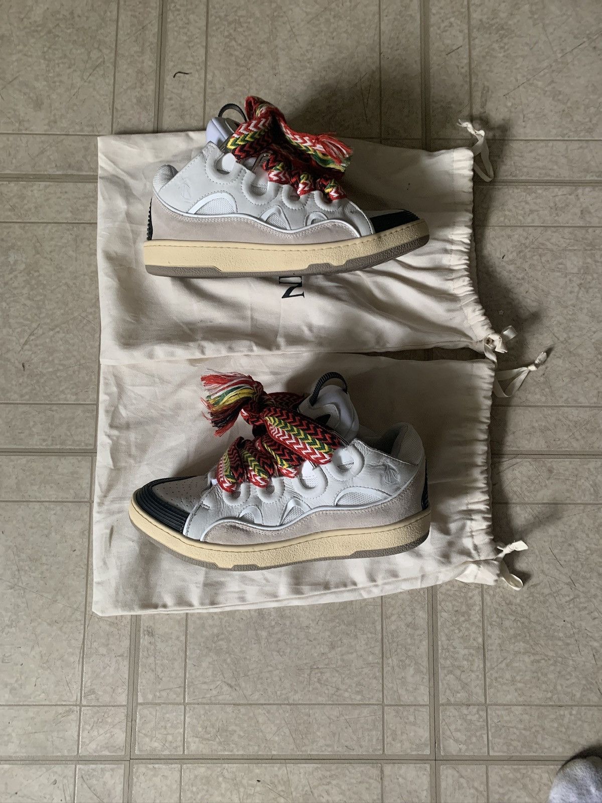Lanvin Lanvin Men's Leather Curb Sneakers Size US 8 / EU 41 - 3 Thumbnail