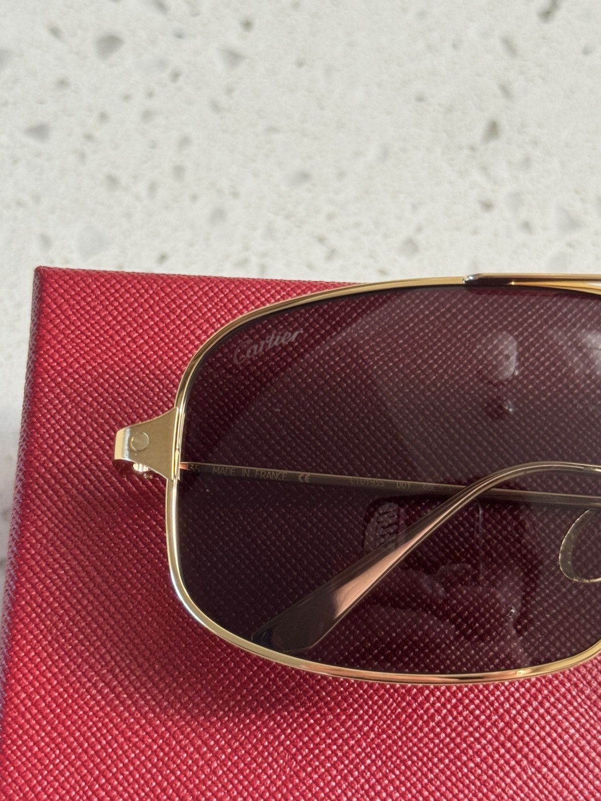Cartier CARTIER CALFSKIN SQUARE SUNGLASSES Size ONE SIZE - 5 Thumbnail
