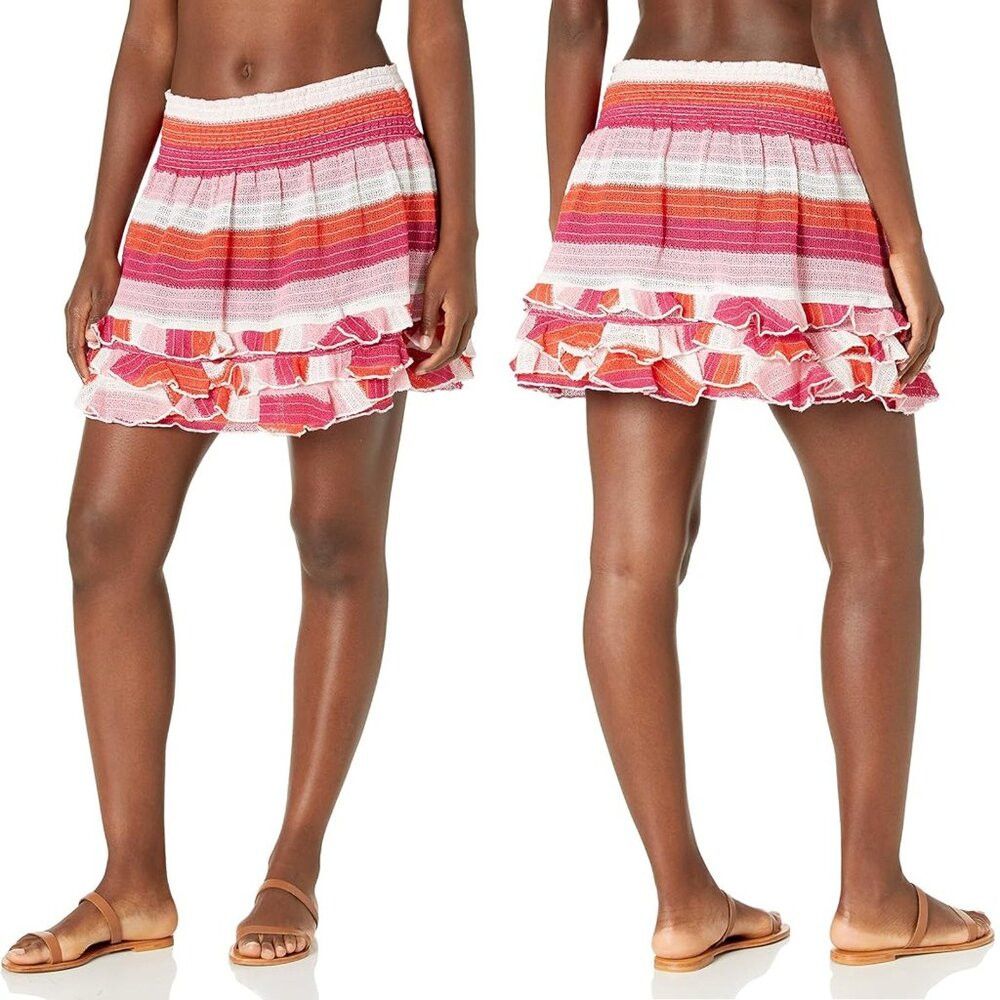 Ramy Brook NWT New $195 Ramy Brook Madina Striped Ruffle Coverup Skirt Size 28" / US 6 / IT 42 - 1 Thumbnail