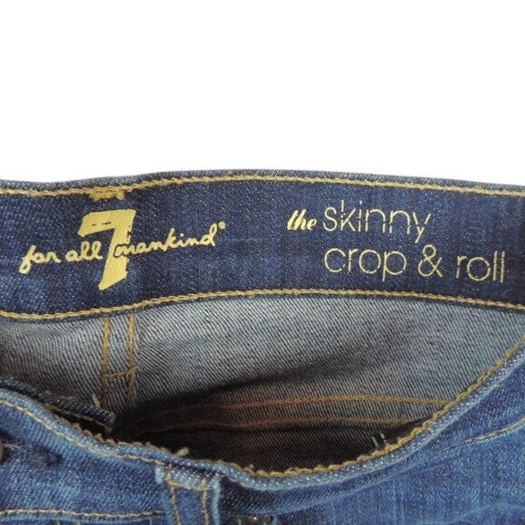 7 For All Mankind 7 For All Mankind High Rise Crop & Rolled Skinny Jean Womens Size 27" / US 4 / IT 40 - 7 Thumbnail