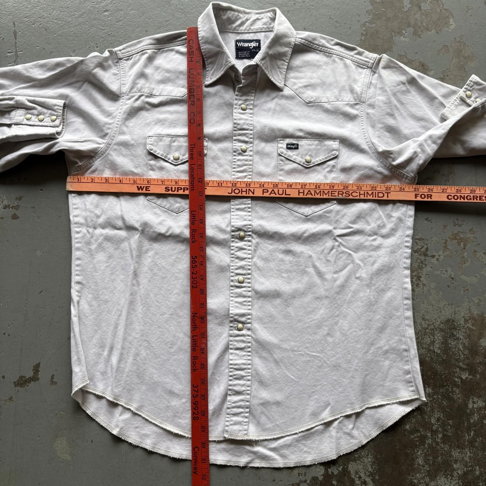 Vintage × Wrangler Vintage 90s Wrangler Brushpopper Western Pearl Snap Shirt Size US XL / EU 56 / 4 - 4 Thumbnail