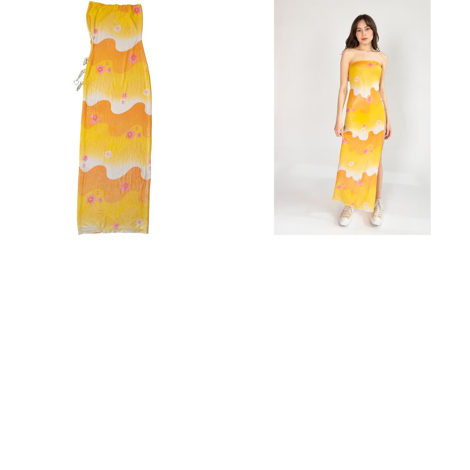Vintage Vintage Yellow Floral Maxi Beach Cover-Up Dress XXS Sundress Boho 2000s Retro Womens Size XXL / US 16-18 / IT 52-54 - 8 Thumbnail