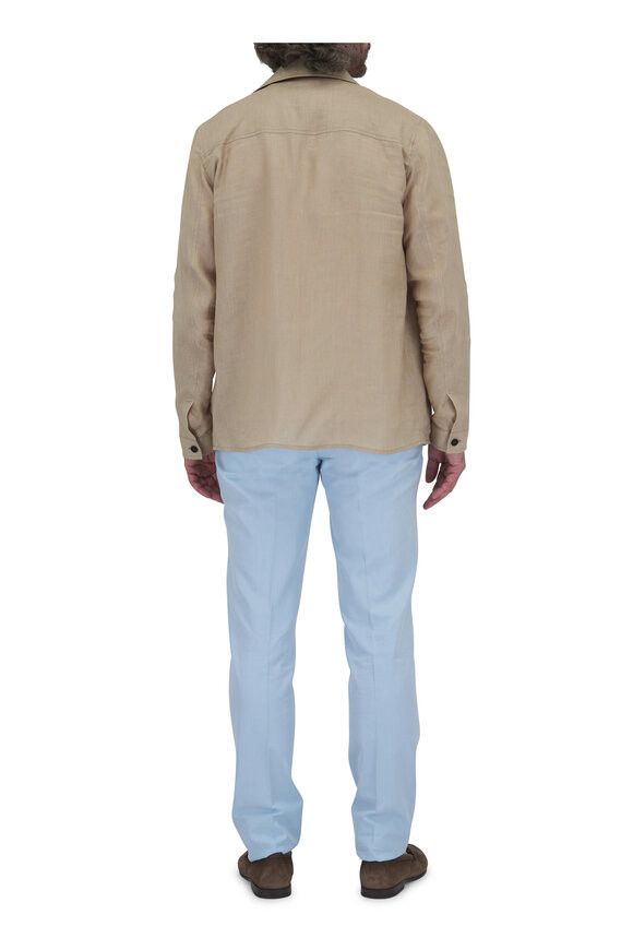 Kiton o1mtch0225 Linen Overshirt in Tan Size US L / EU 52-54 / 3 - 4 Thumbnail
