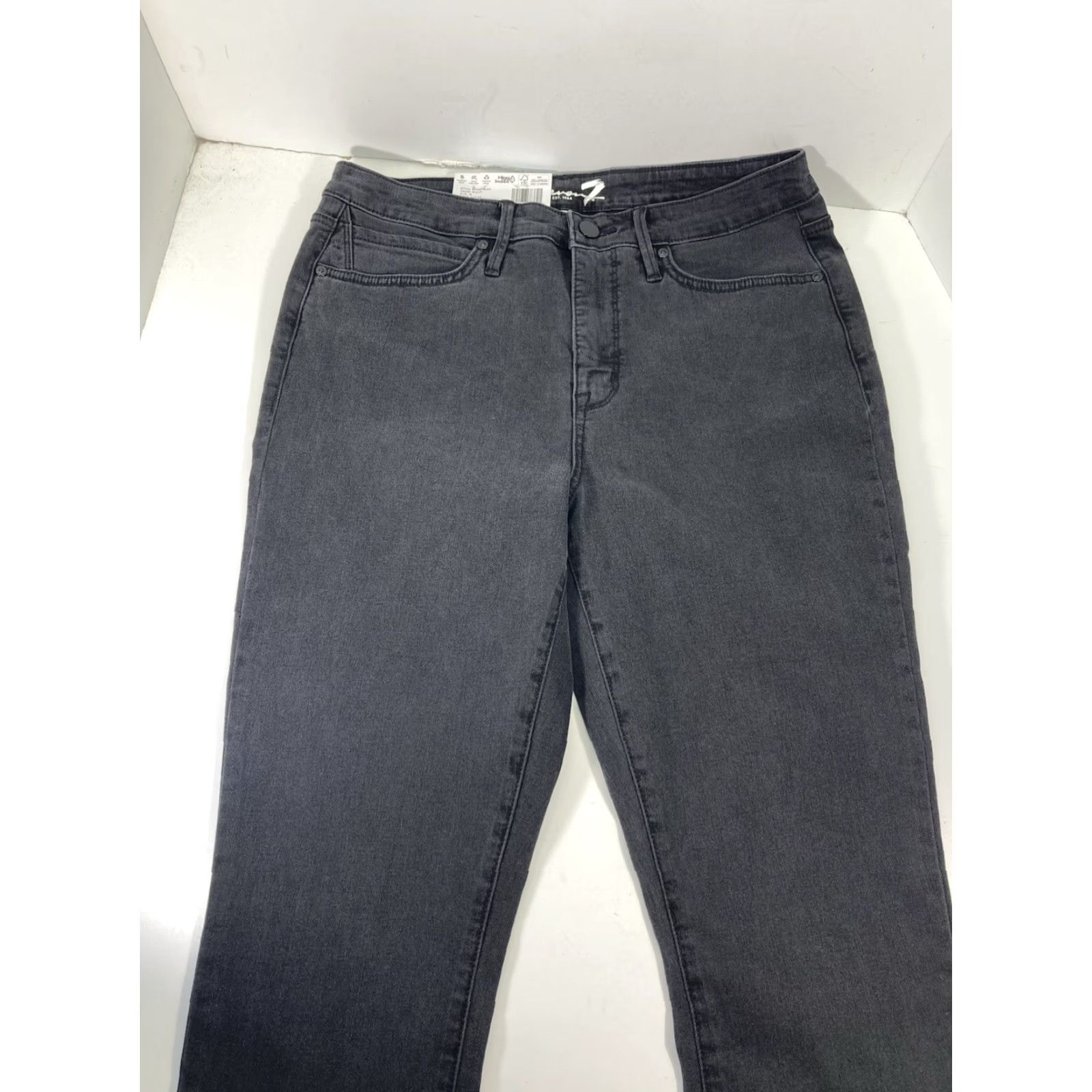 Vintage Seven7 Skinny Jeans Women Size 10 30x30 Black Denim High Rise Stretch NWT Size 32" / US 10 / IT 46 - 5 Thumbnail