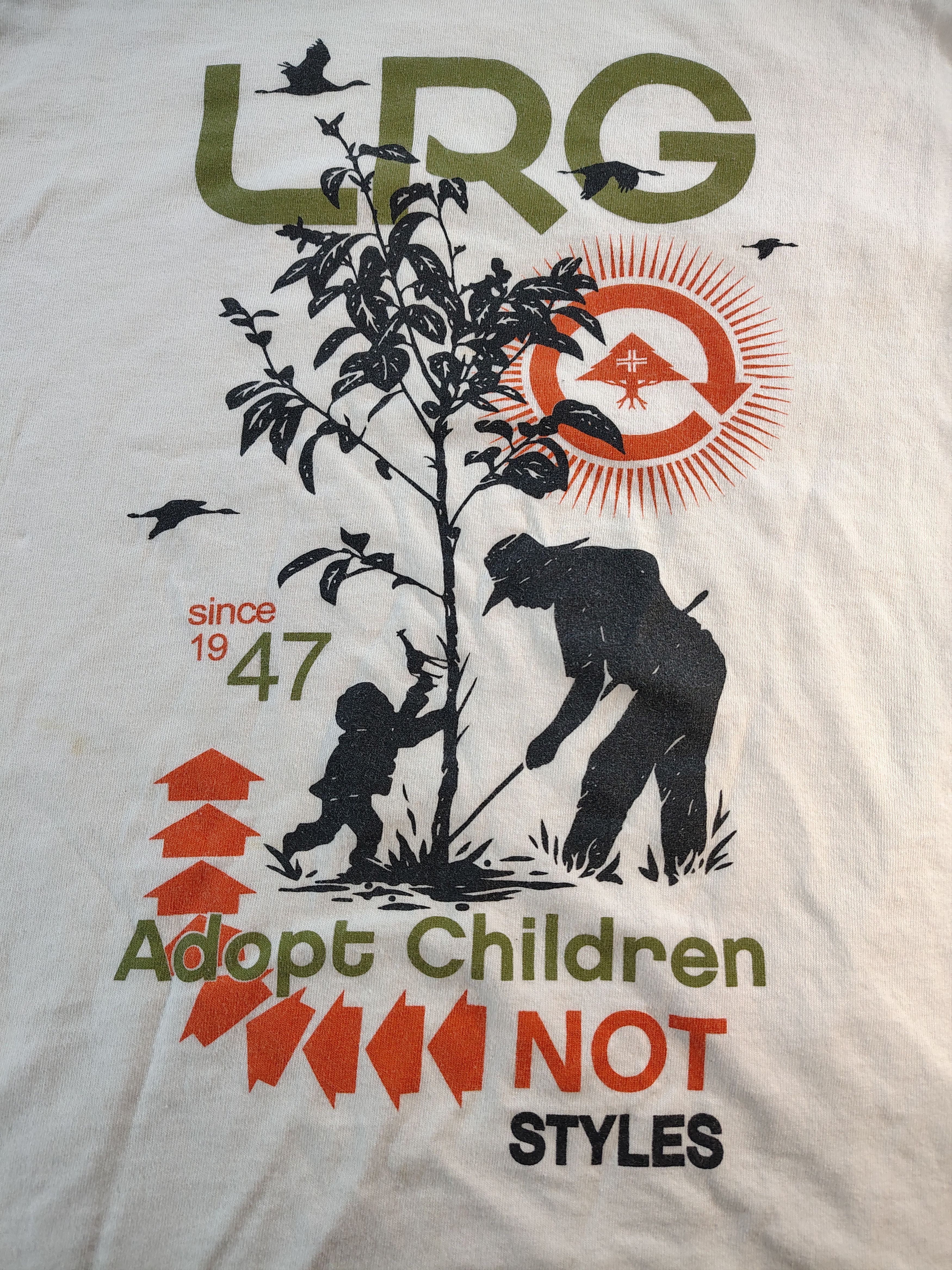 LRG Men's White LRG "Adopt Children Not Styles" Graphic T-Shirt Size US M / EU 48-50 / 2 - 2 Thumbnail