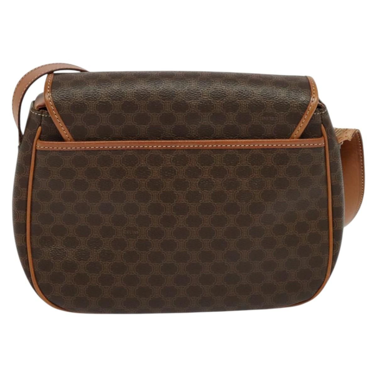 Celine CELINE Macadam Canvas Shoulder Bag Pvc Leather Brown Gold Size ONE SIZE - 3 Thumbnail