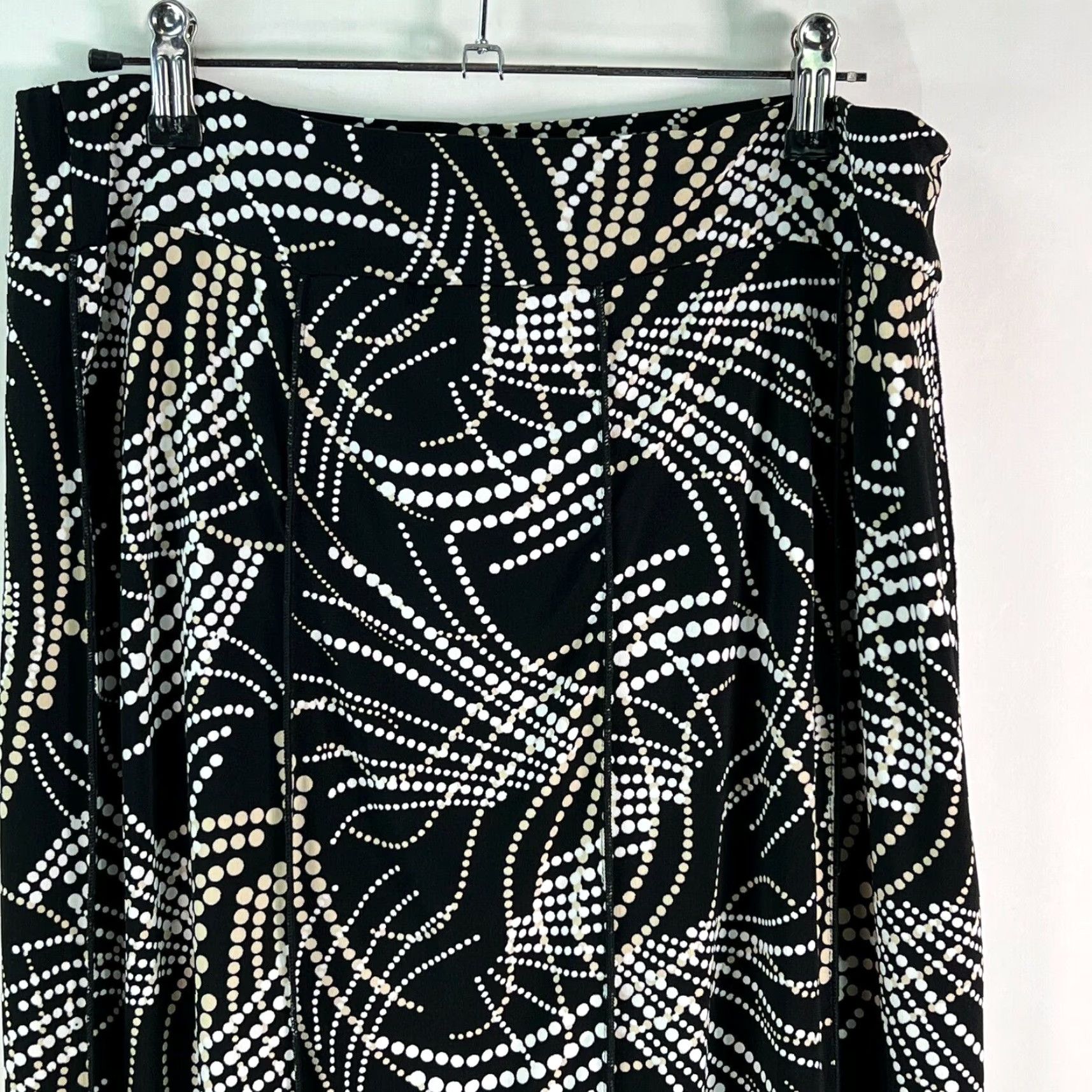 Vintage Suzie In The City Dotted Print Stretch Casual Black A Line Skirt Womens Size L Size 36" / US 14 / IT 50 - 3 Thumbnail