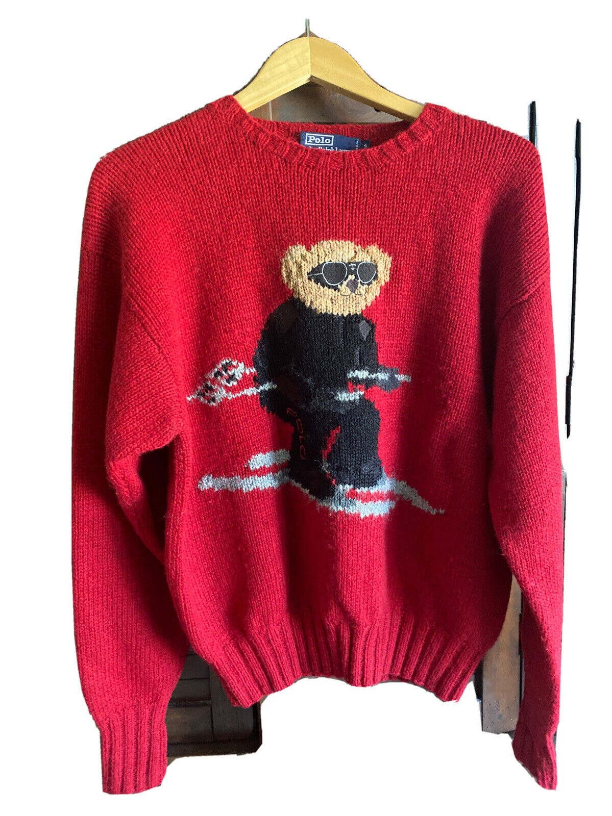 Vintage Polo Ralph Lauren sale Rare Ski Bear XL Long Sleeve T-Shirt Y2K Red