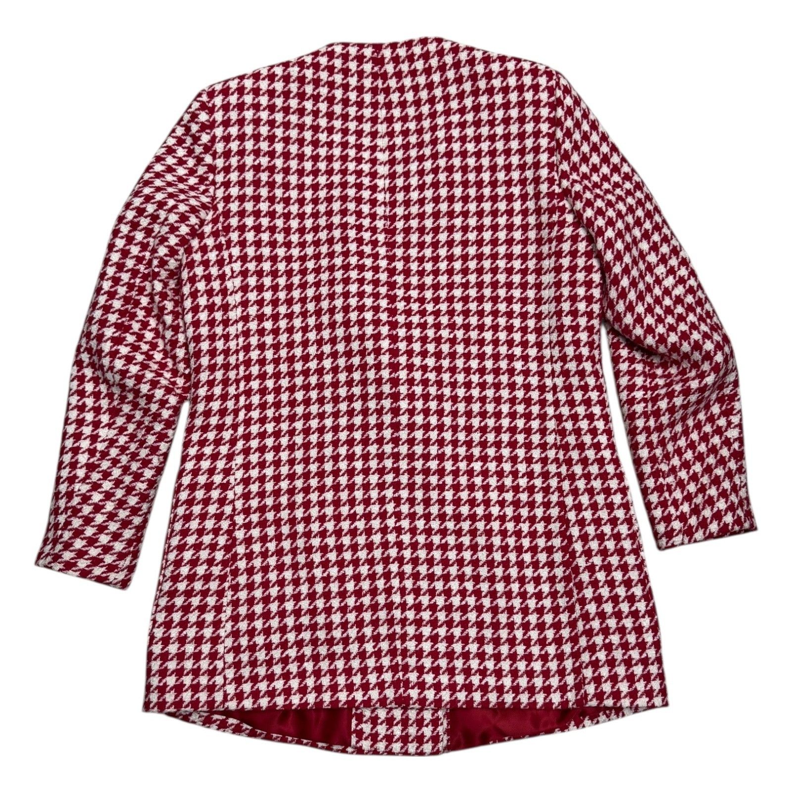 Zara ZARA Houndstooth Blazer Red Designer Business Jacket Large Size L / US 10 / IT 46 - 2 Thumbnail