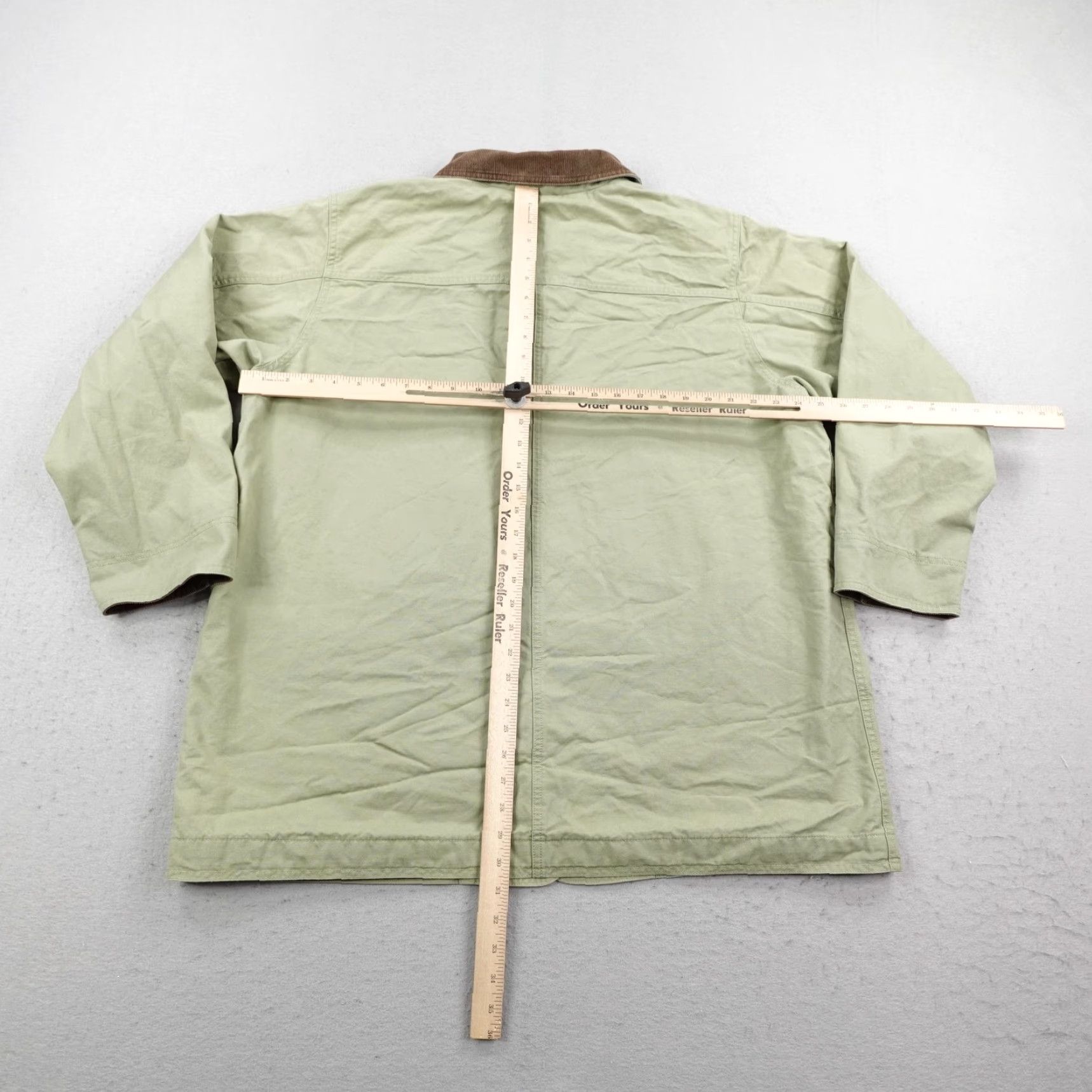 Vintage LL Bean Jacket Womens 2X Green Adirondack Barn Chore Coat Corduroy Collar Lined Size XXL / US 16-18 / IT 52-54 - 5 Thumbnail