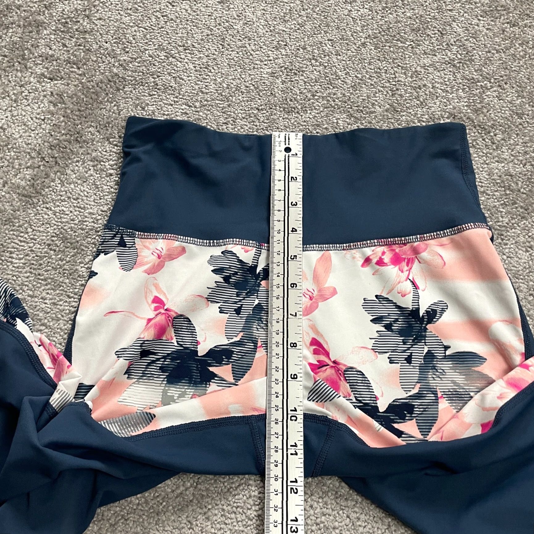 Vintage Xersion Compression Leggings Womens S Blue Floral Athletic Gym Running 26x24 Size 28" / US 6 / IT 42 - 7 Thumbnail