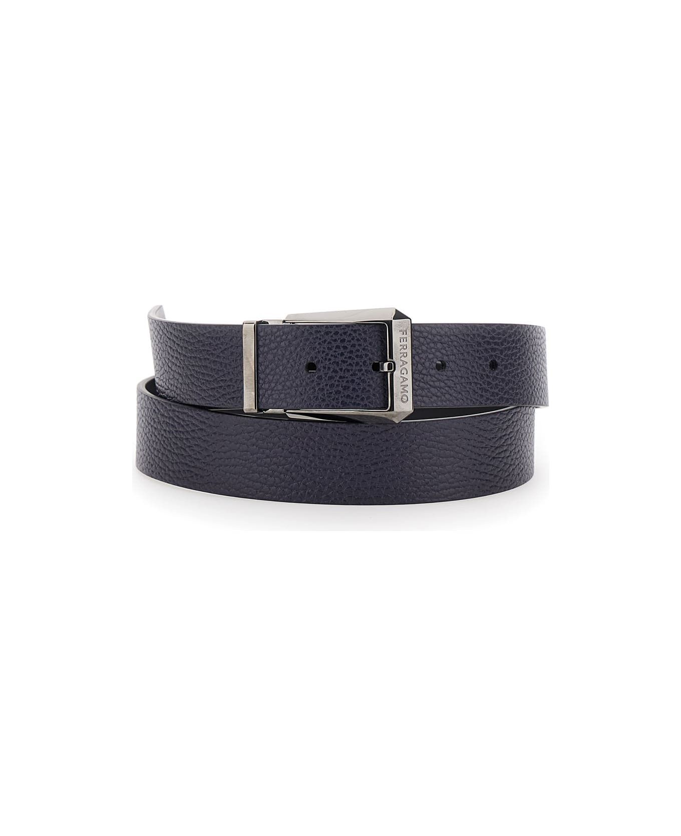 Salvatore Ferragamo o1s22i1n1025 Size: 115 / Reversible Belt in Blue Size 46 - 3 Thumbnail