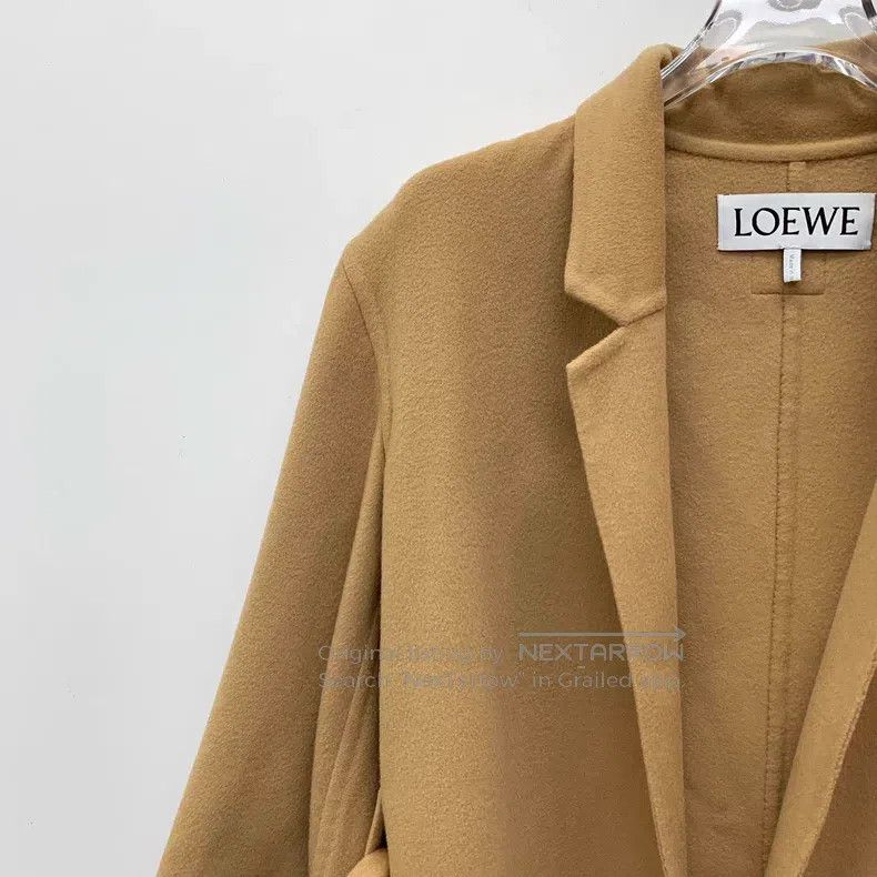 Loewe Loewe Brown Wool Lapel Long Sleeve Belted Big Coat Jacket Size 4XL / US 24-26 - 3 Thumbnail
