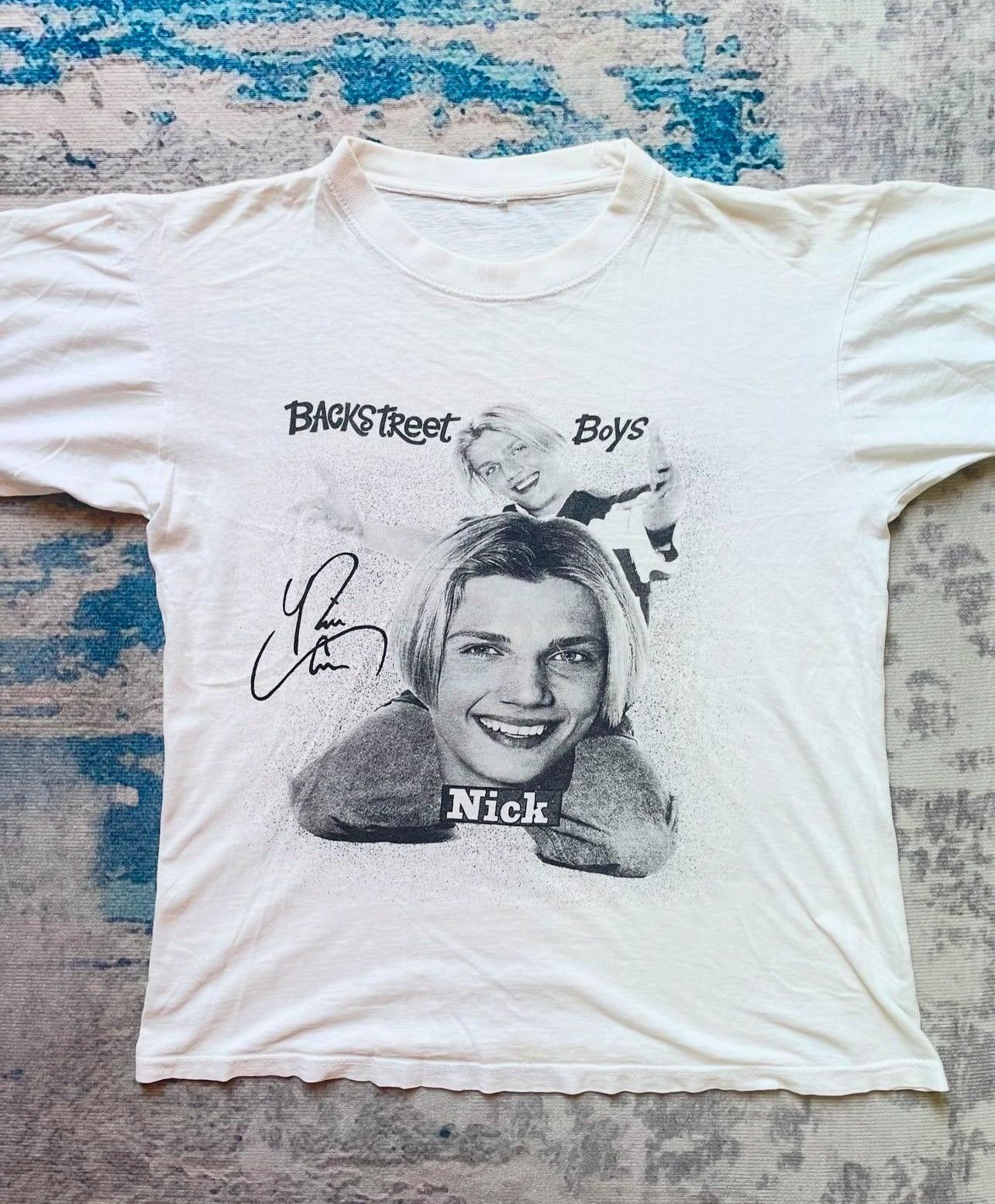 image of Band Tees x Vintage Backstreet Boy (Nick) 90's in White, Men's (Size Small)