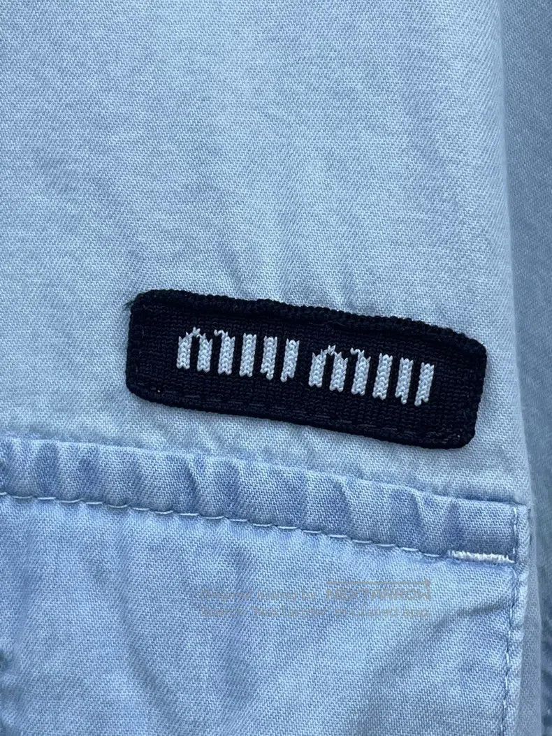 Miu Miu Miu Miu 36 Washed thin soft denim zipper shirt Size S / US 4 / IT 40 - 3 Thumbnail