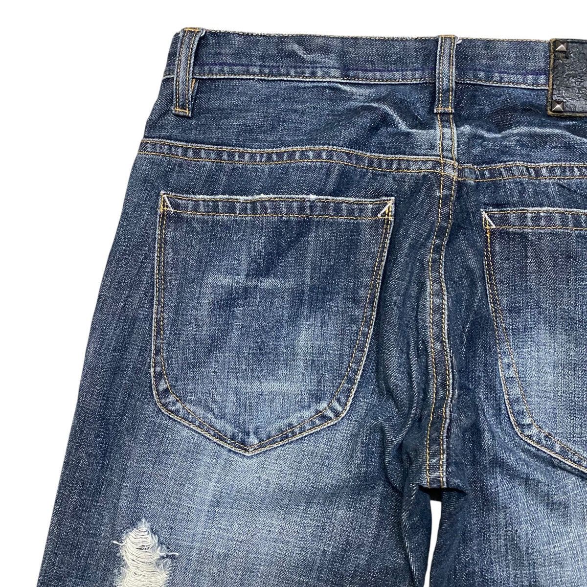 Japanese Brand MIDAS Hole Distressed Denim Jeans Studded Size US 29 - 11 Thumbnail