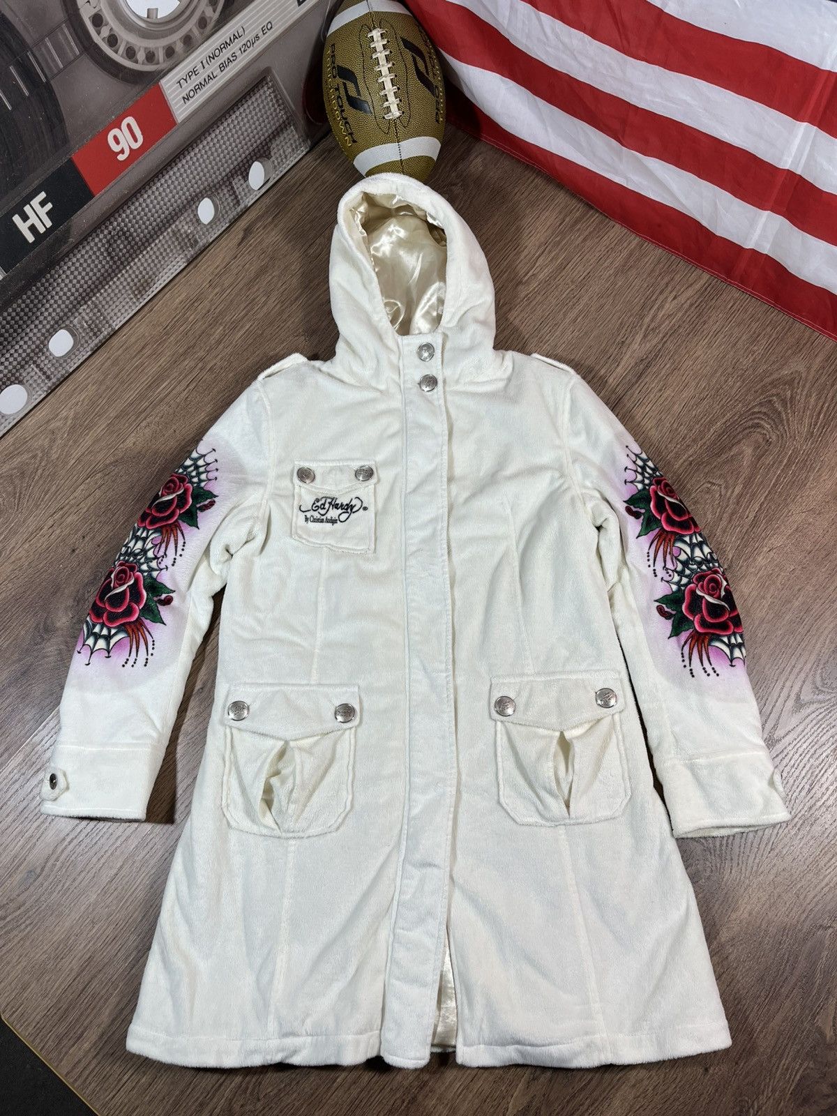 Ed Hardy Plush jacket Ed Hardy By Christian Audigier teddy coat Size L / US 10 / IT 46 - 1 Thumbnail